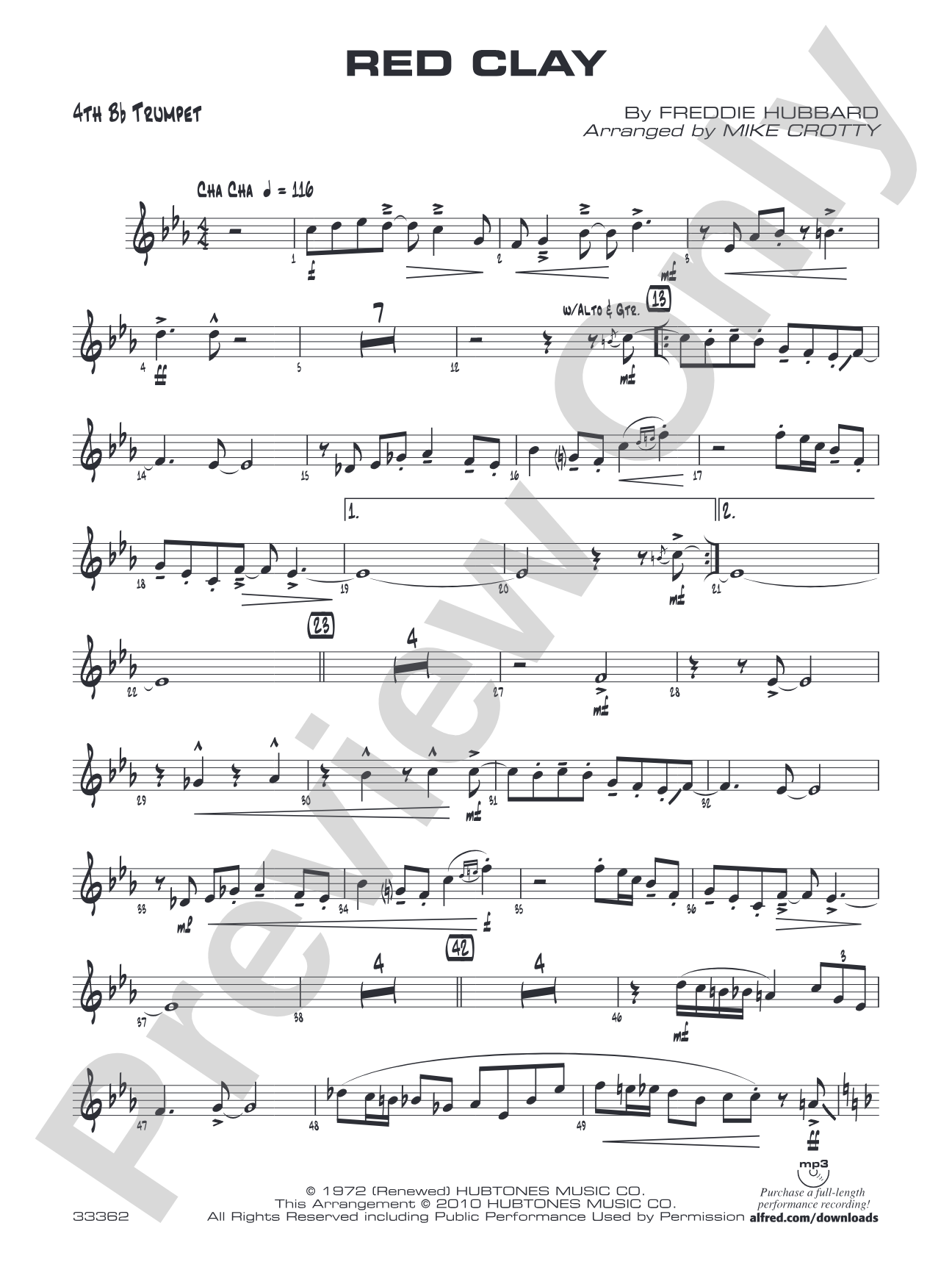 Red Clay: 4th B-flat Trumpet