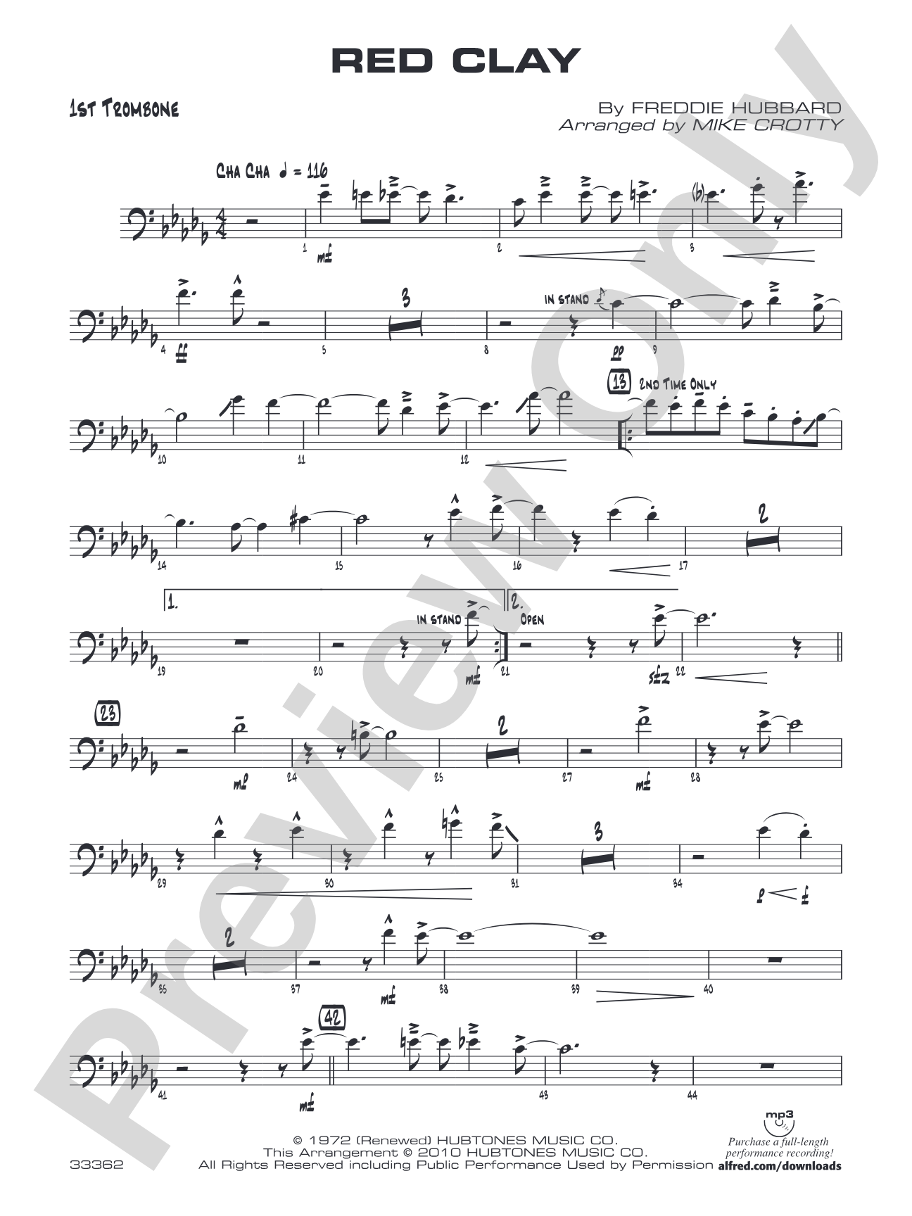 Red Clay: 1st Trombone