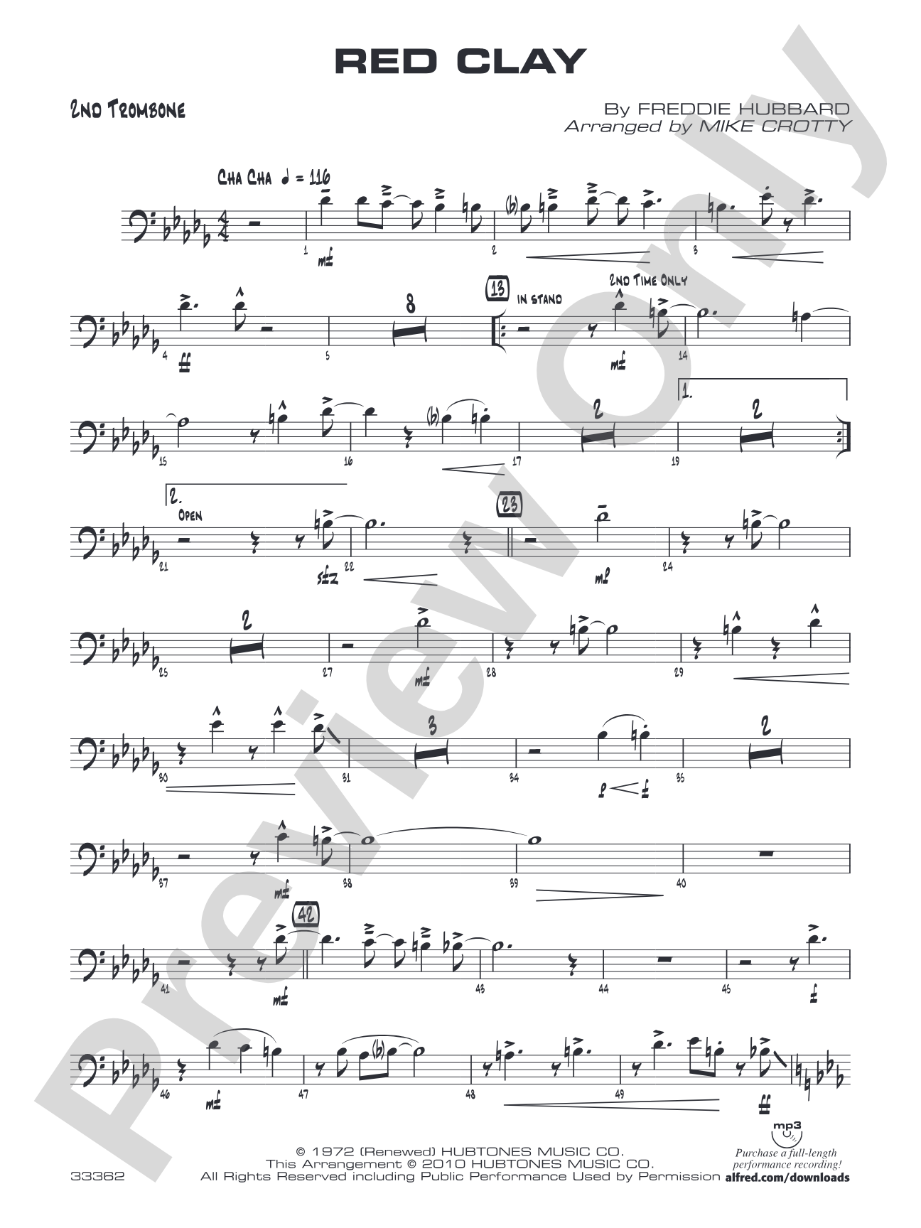 Red Clay: 2nd Trombone
