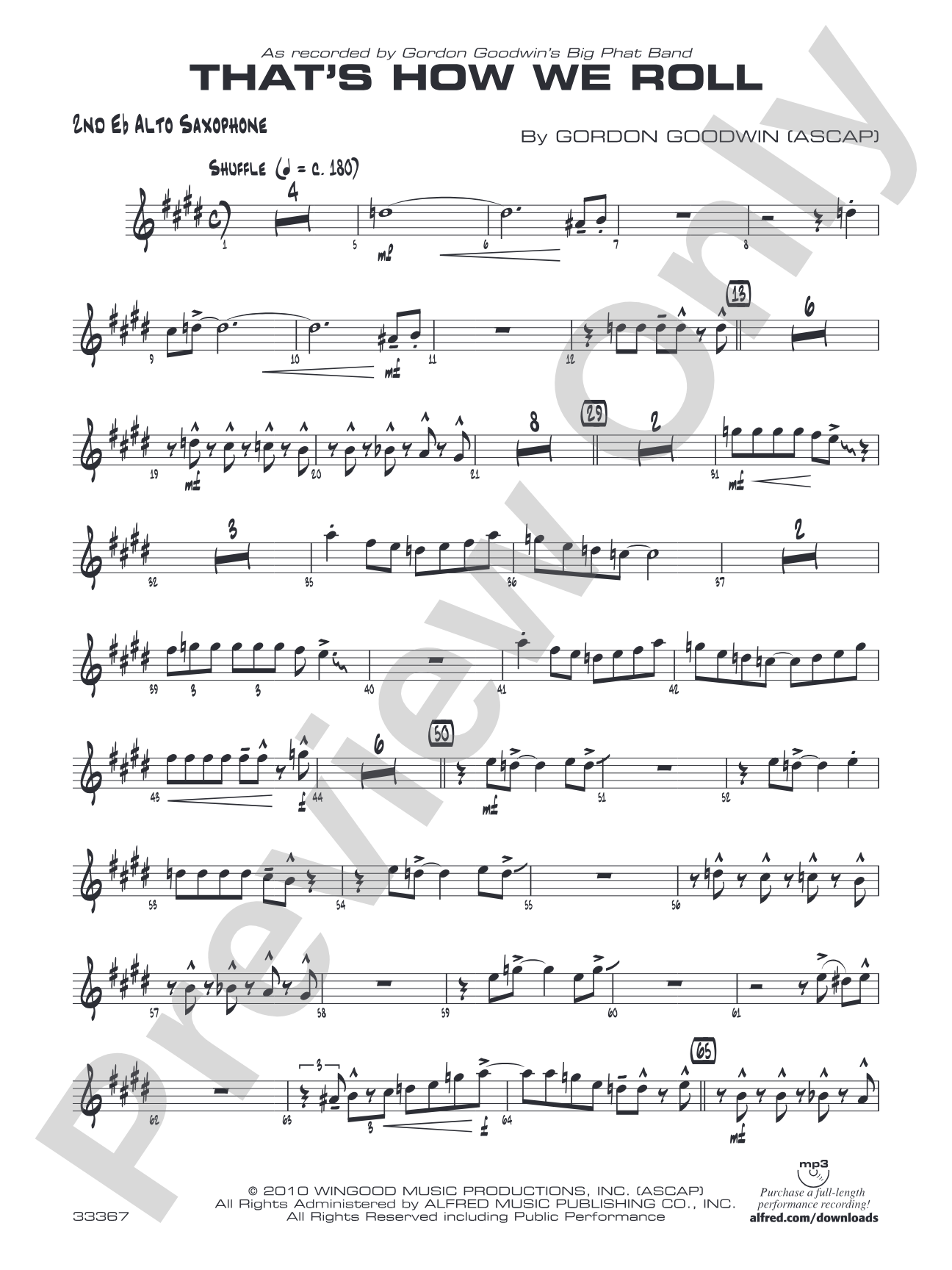 That's How We Roll: 2nd E-flat Alto Saxophone