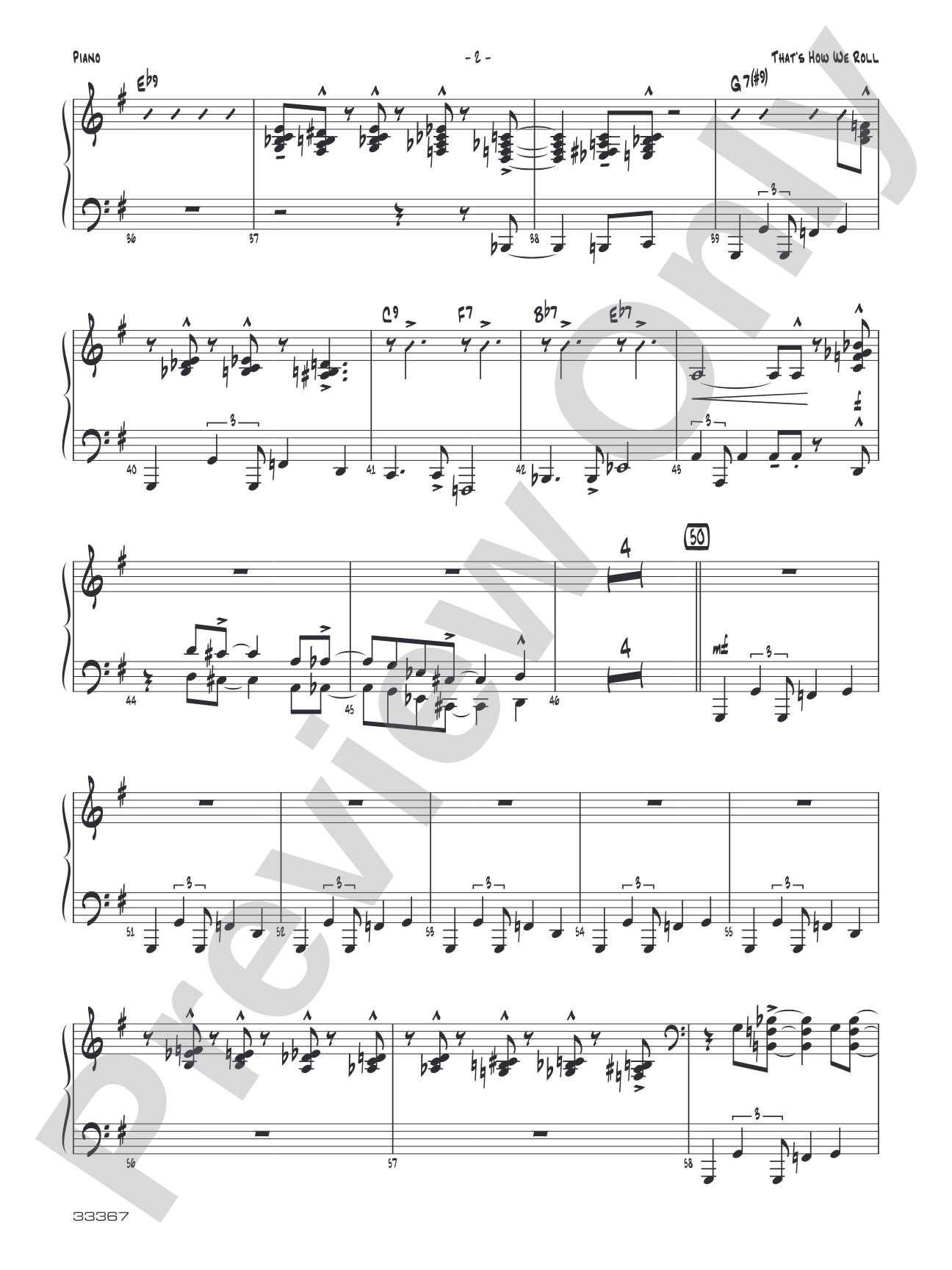 That's How We Roll: Piano Accompaniment