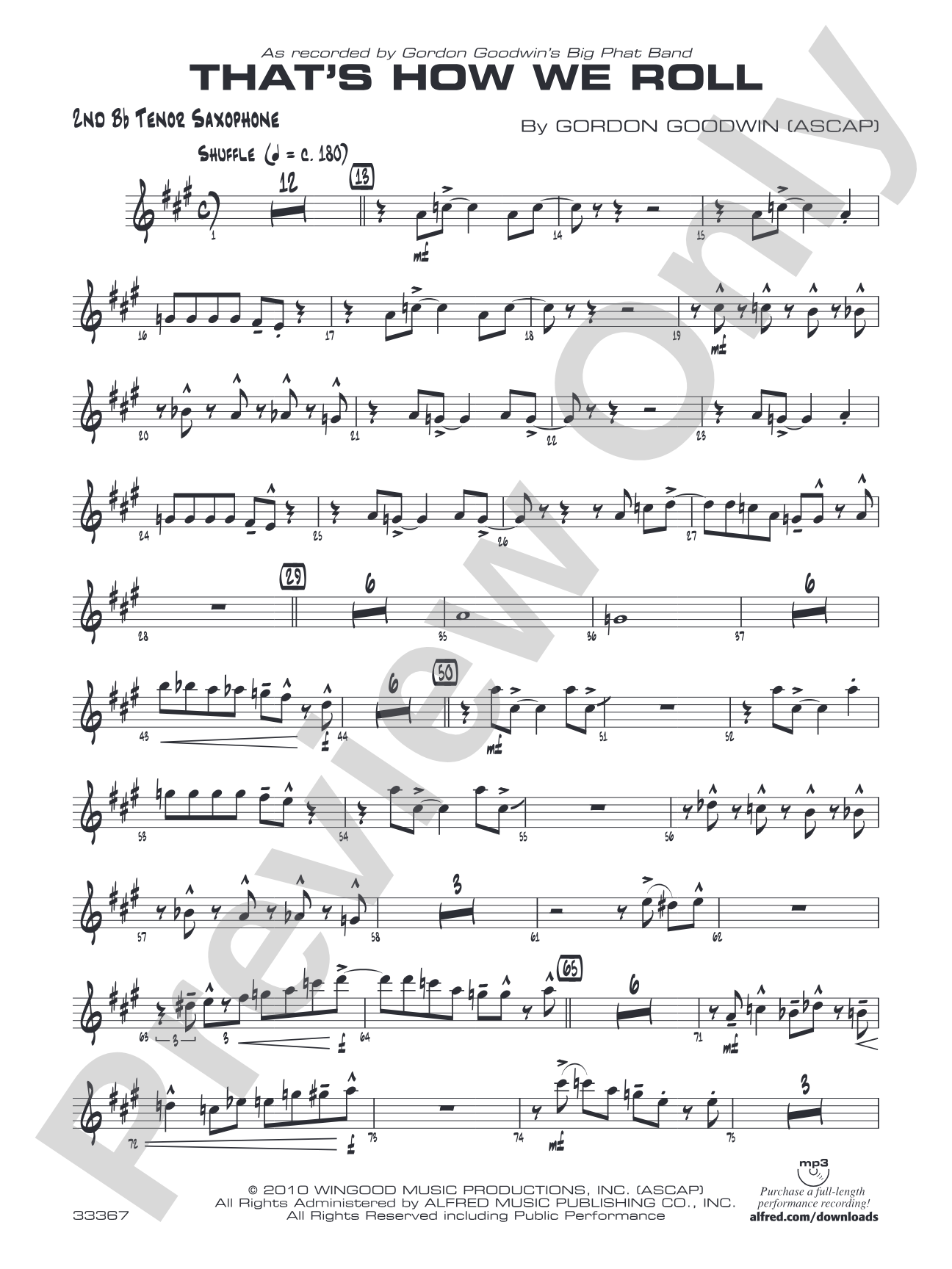 That's How We Roll: 2nd B-flat Tenor Saxophone