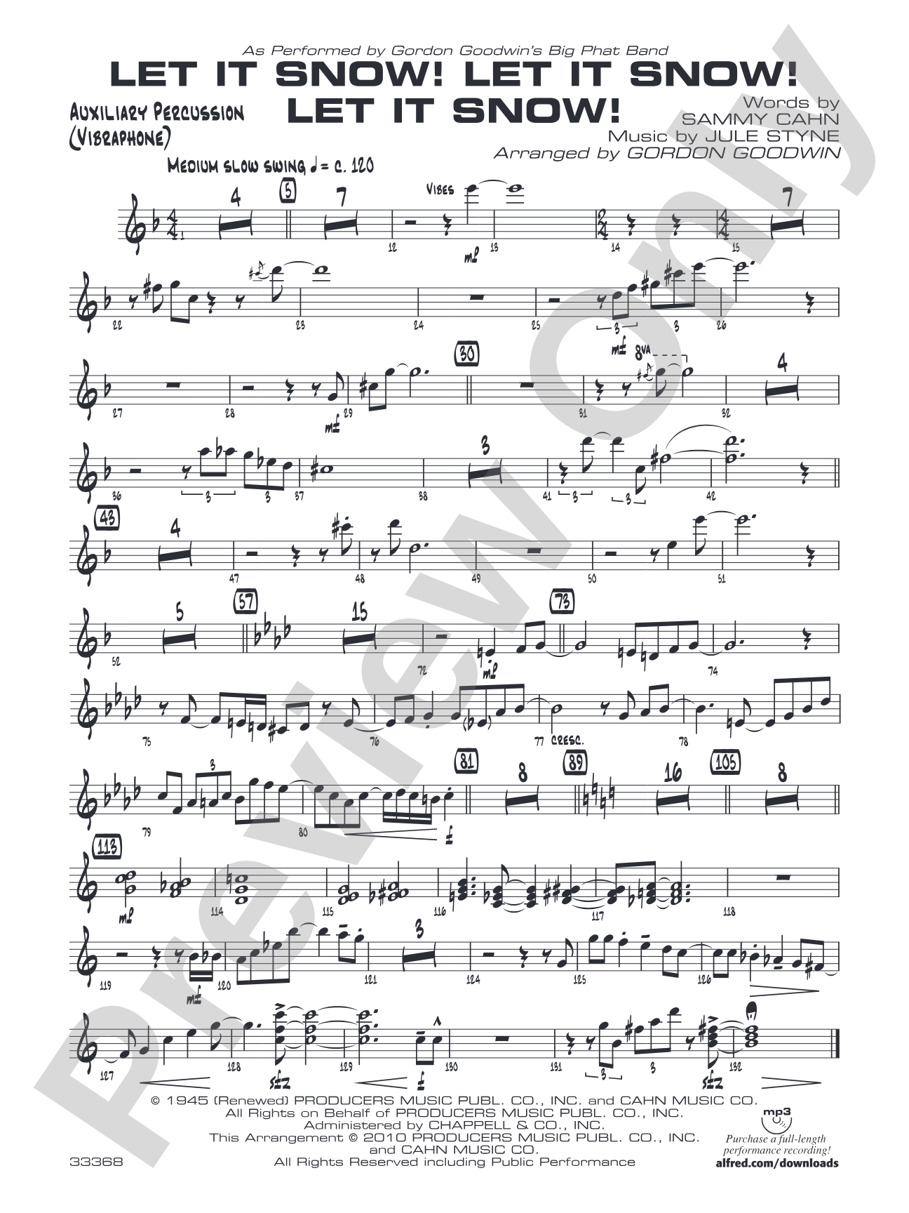 Let It Snow! Let It Snow! Let It Snow!: Auxiliary Percussion