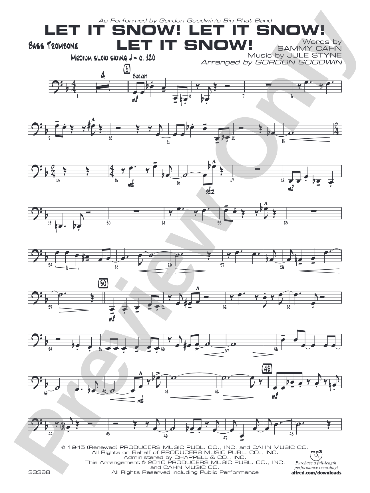 Let It Snow! Let It Snow! Let It Snow!: Bass Trombone
