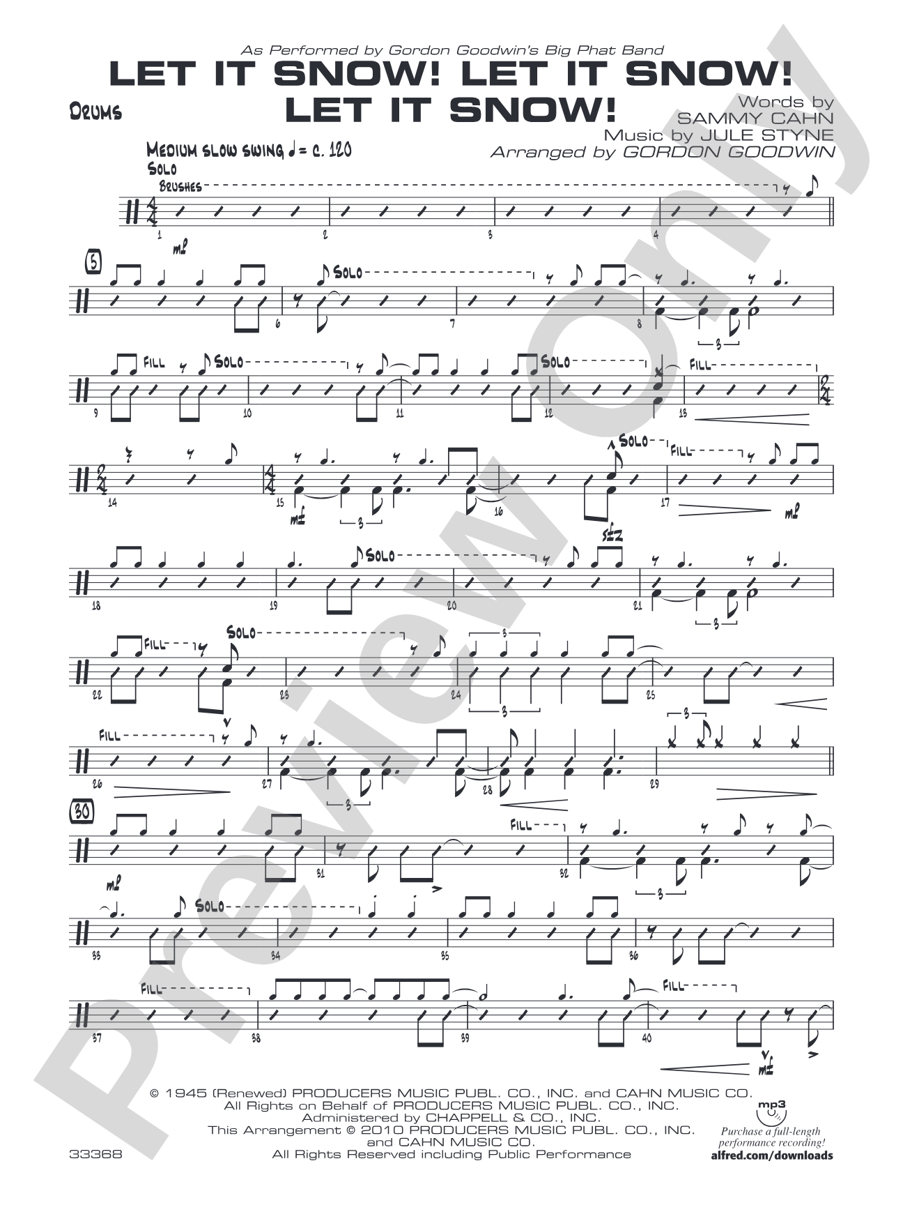 Let It Snow! Let It Snow! Let It Snow!: Drums