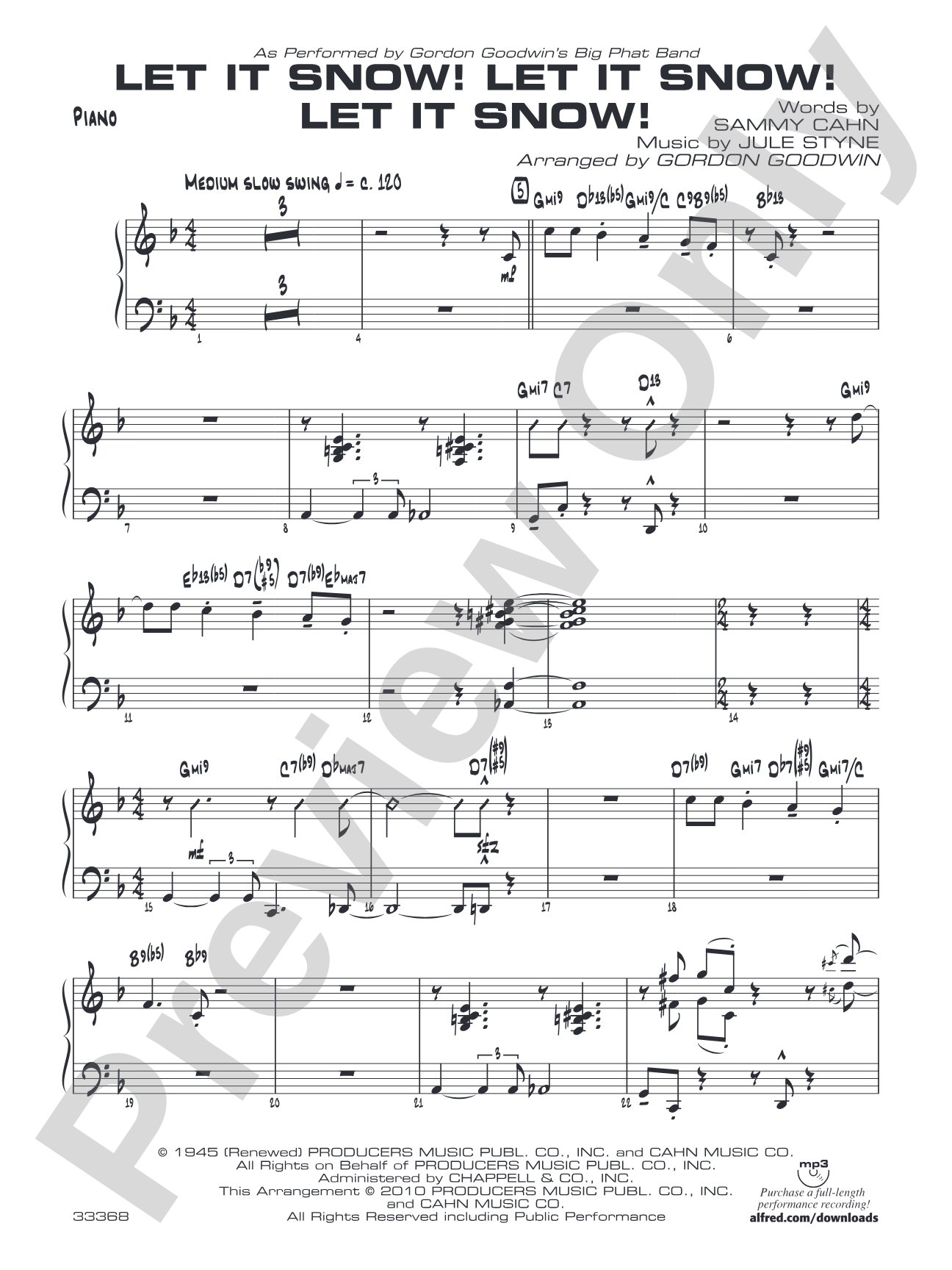 Let It Snow! Let It Snow! Let It Snow!: Piano Accompaniment
