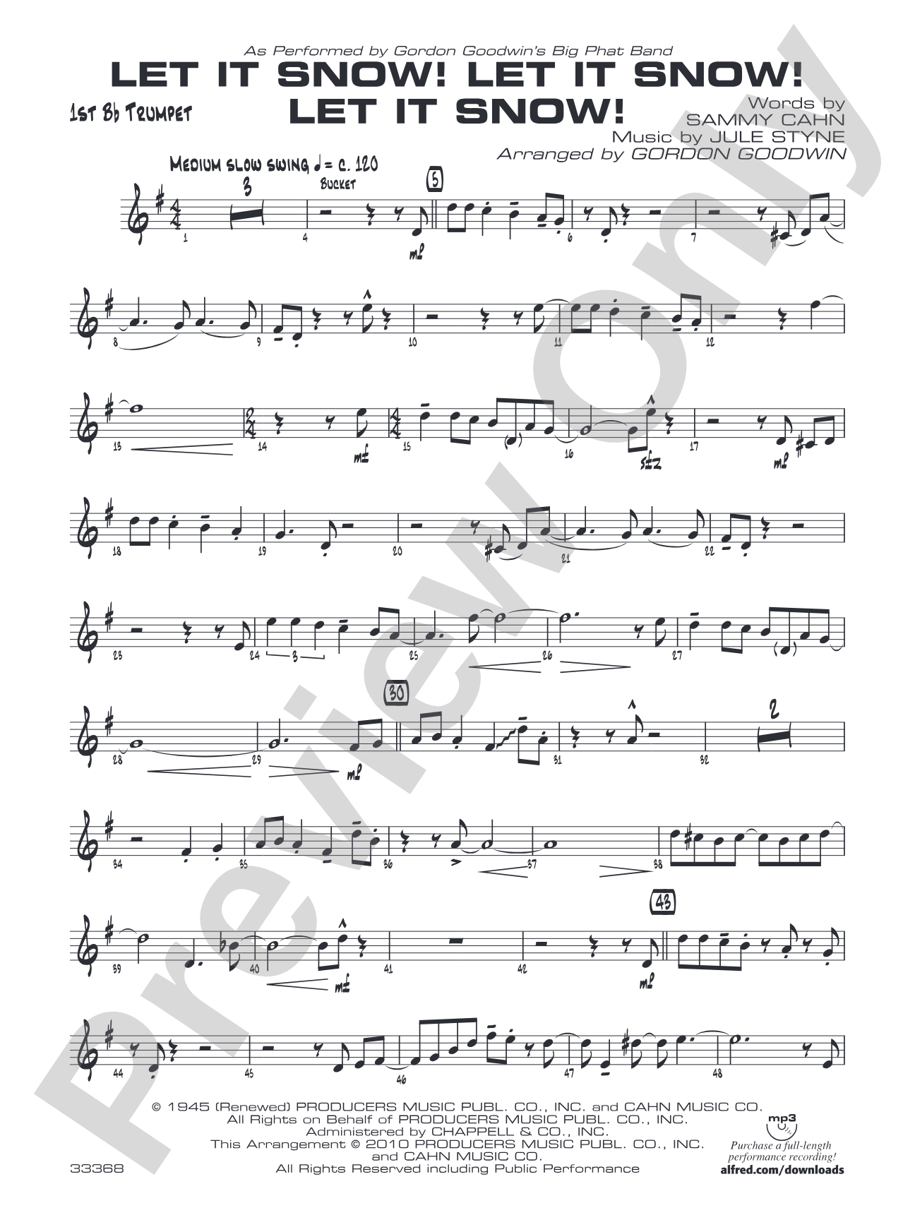Let It Snow! Let It Snow! Let It Snow!: 1st B-flat Trumpet