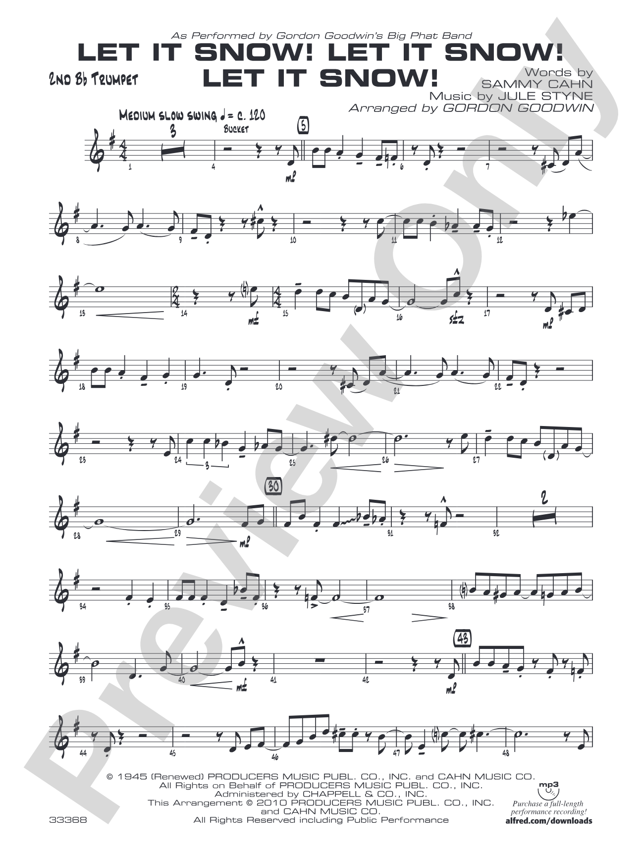 Let It Snow! Let It Snow! Let It Snow!: 2nd B-flat Trumpet