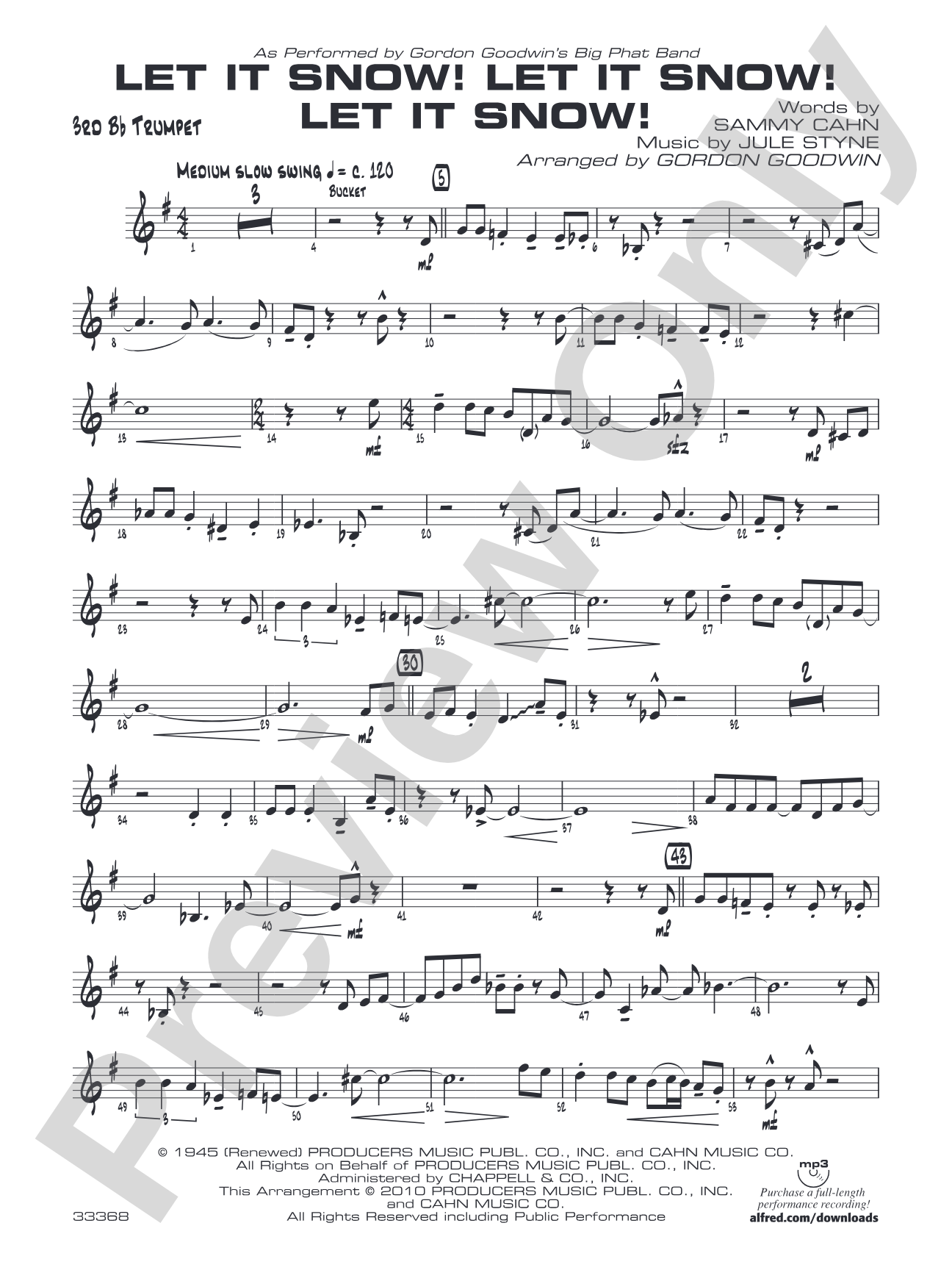 Let It Snow! Let It Snow! Let It Snow!: 3rd B-flat Trumpet