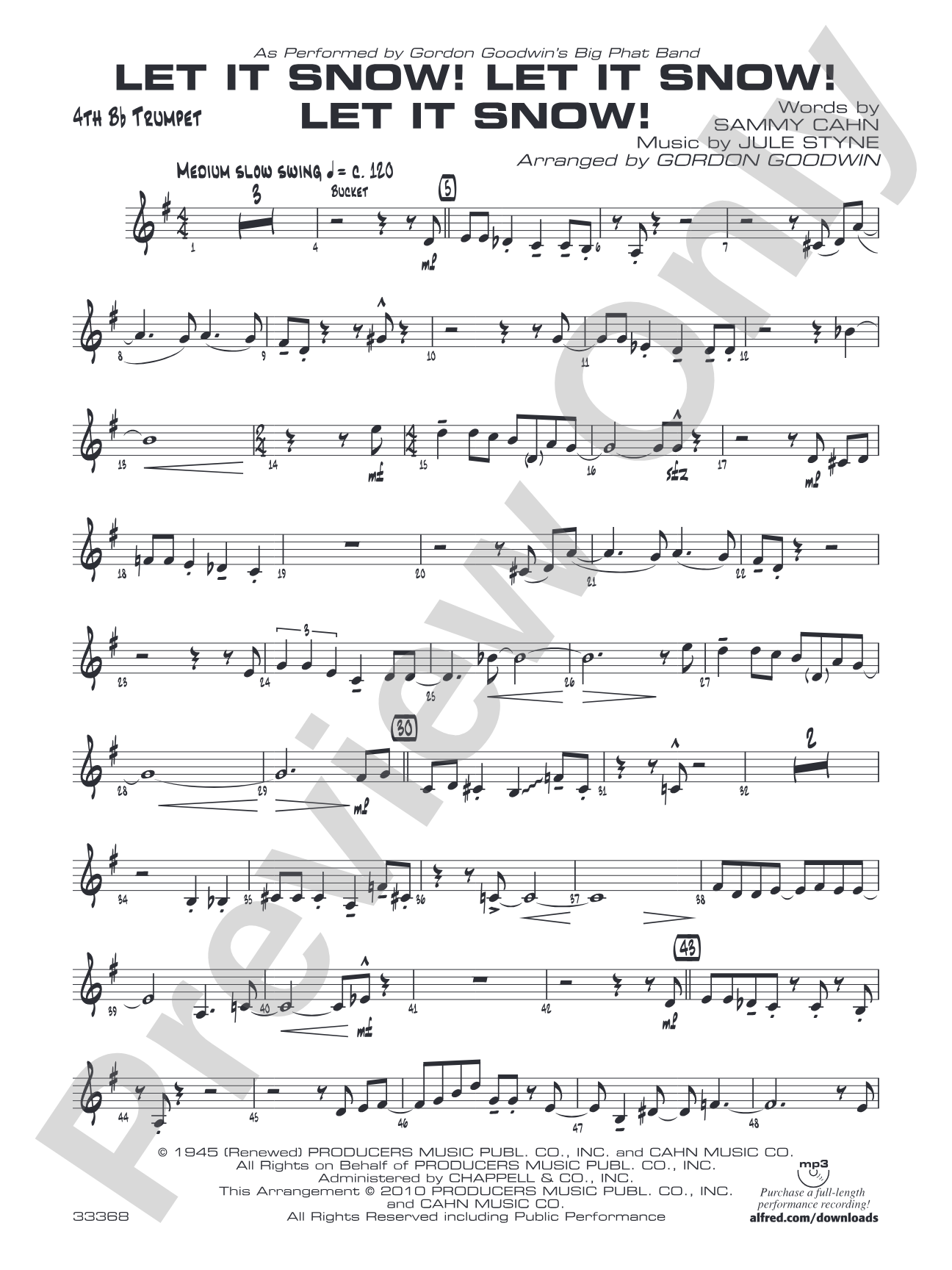 Let It Snow! Let It Snow! Let It Snow!: 4th B-flat Trumpet