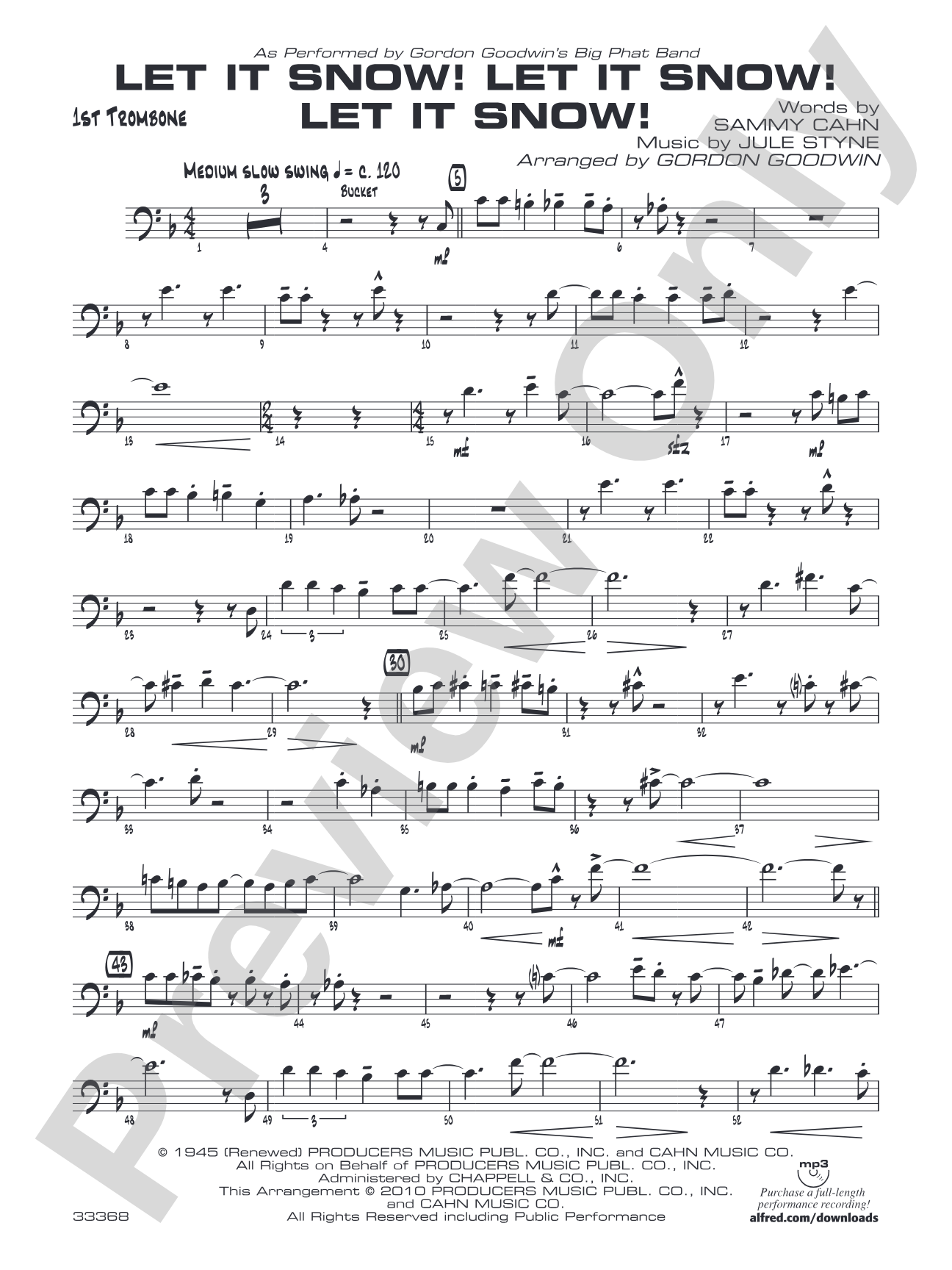 Let It Snow! Let It Snow! Let It Snow!: 1st Trombone