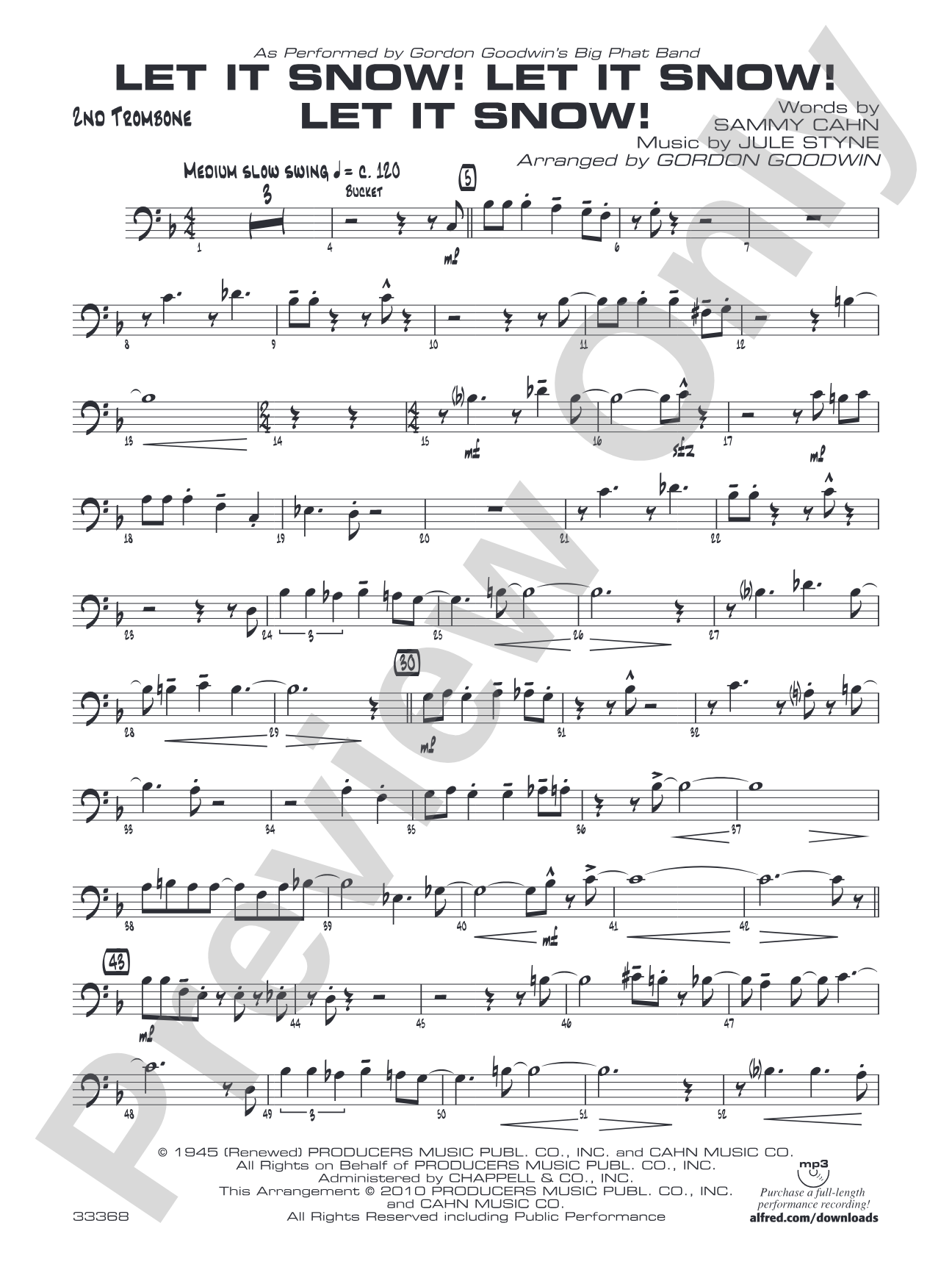 Let It Snow! Let It Snow! Let It Snow!: 2nd Trombone