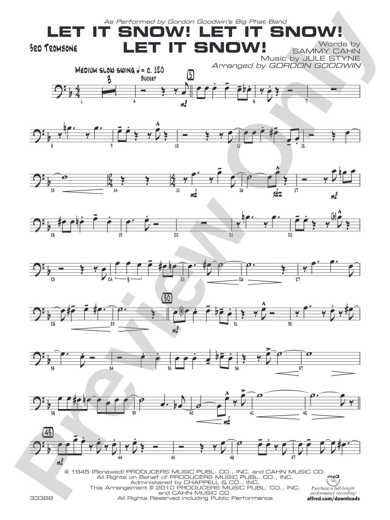 Let It Snow! Let It Snow! Let It Snow!: 3rd Trombone