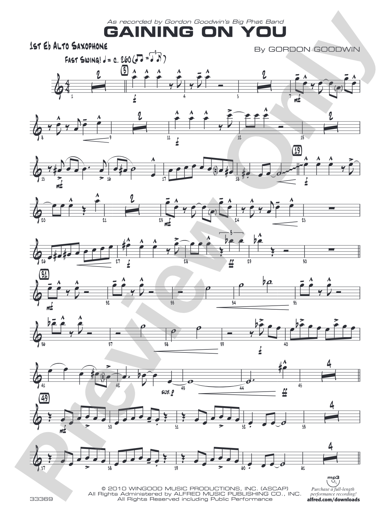Gaining On You: E-flat Alto Saxophone