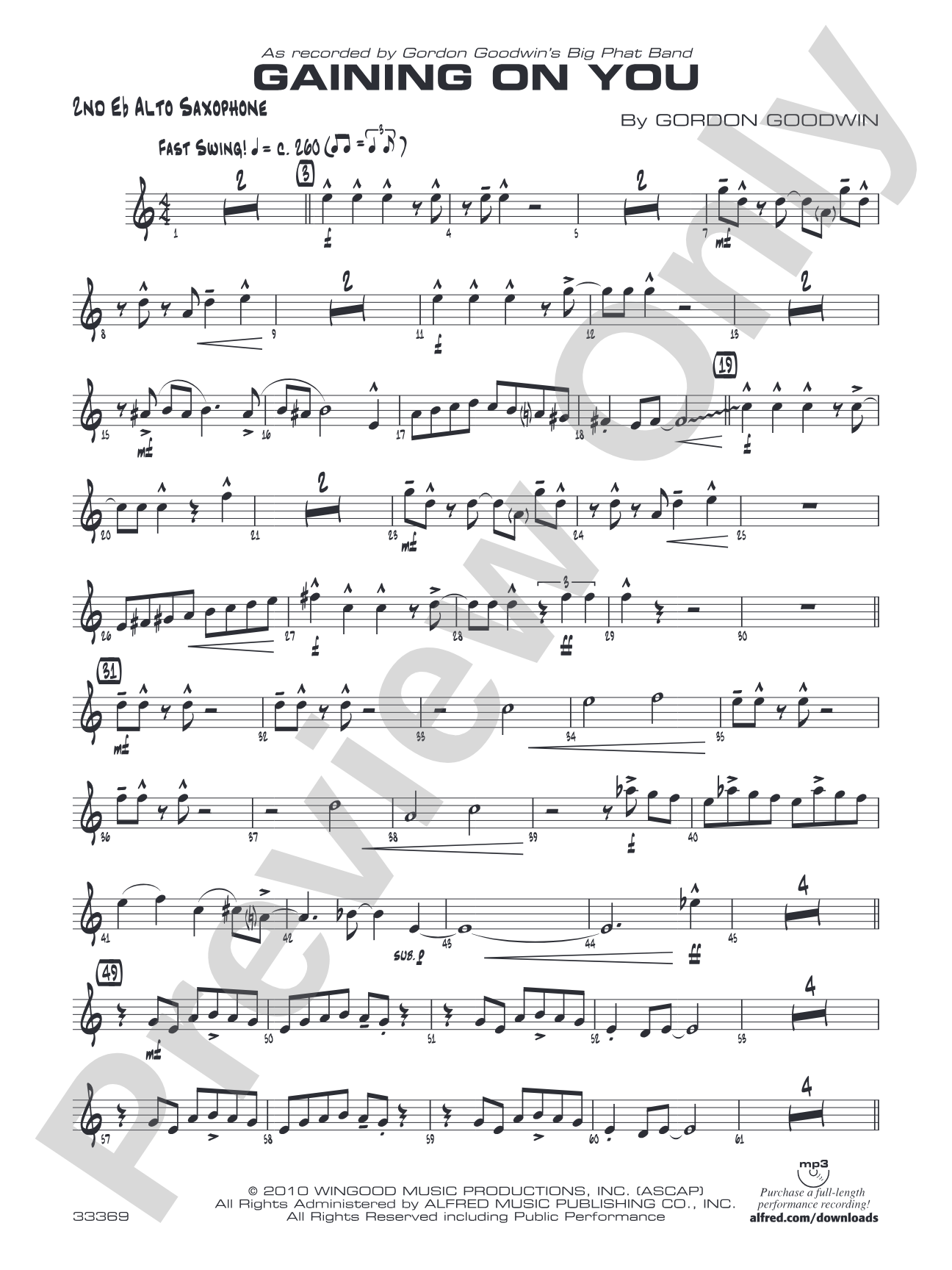 Gaining On You: 2nd E-flat Alto Saxophone