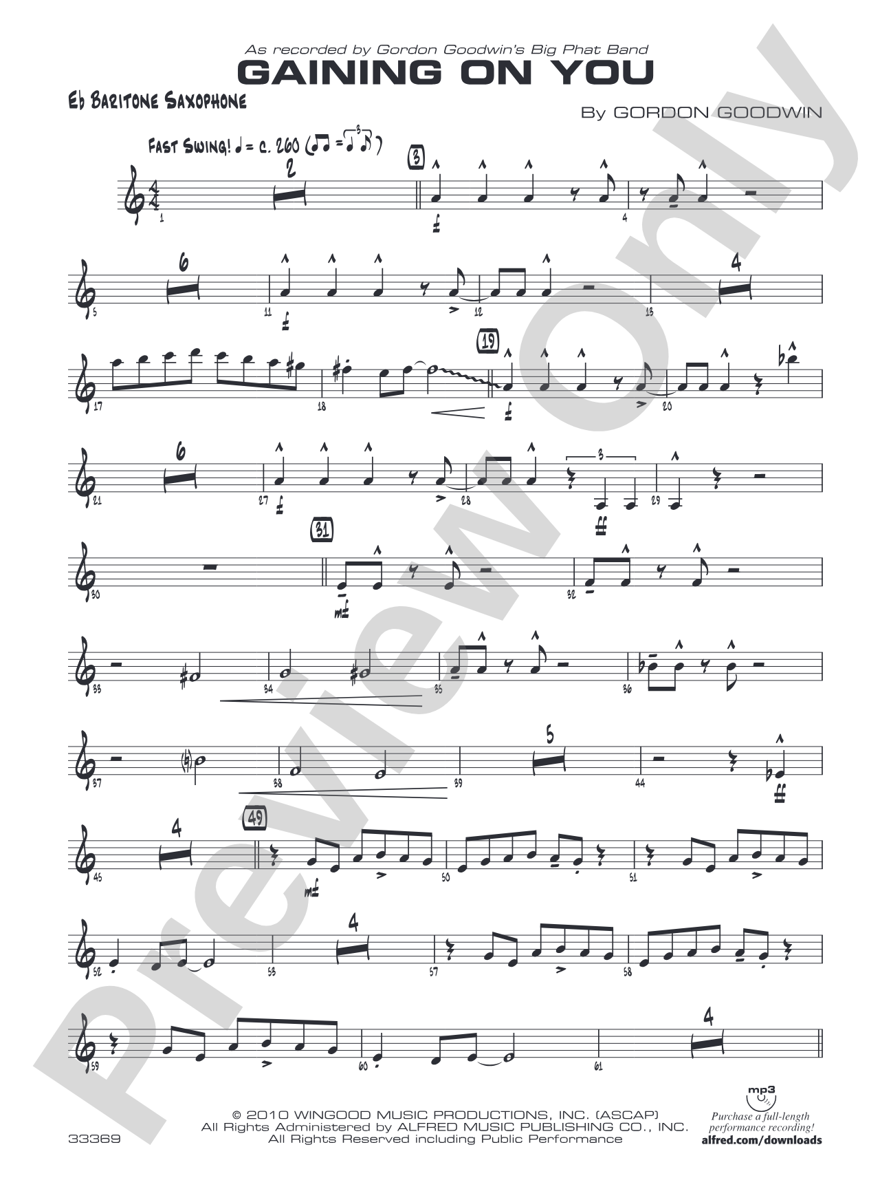 Gaining On You: E-flat Baritone Saxophone