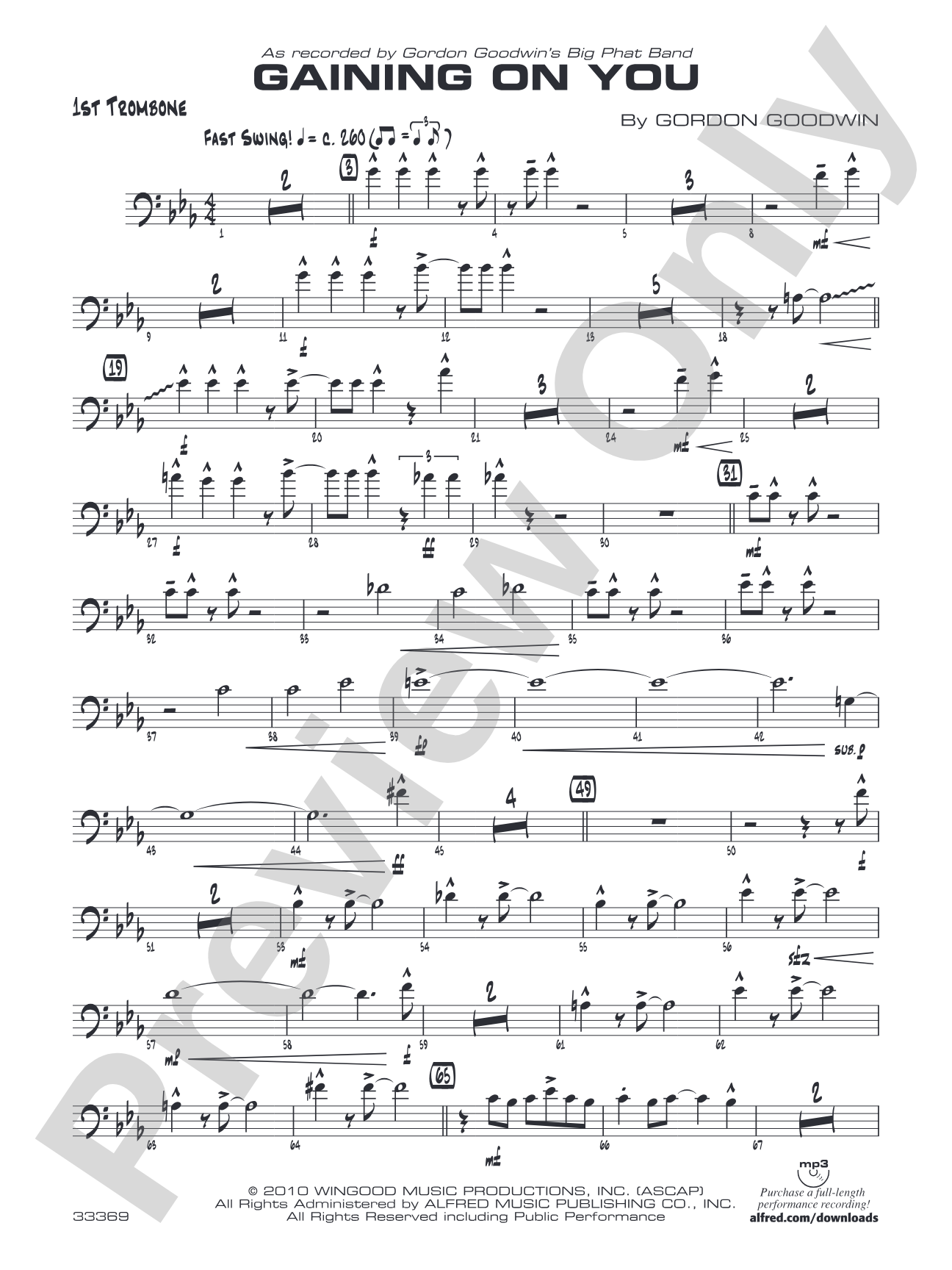 Gaining On You: 1st Trombone