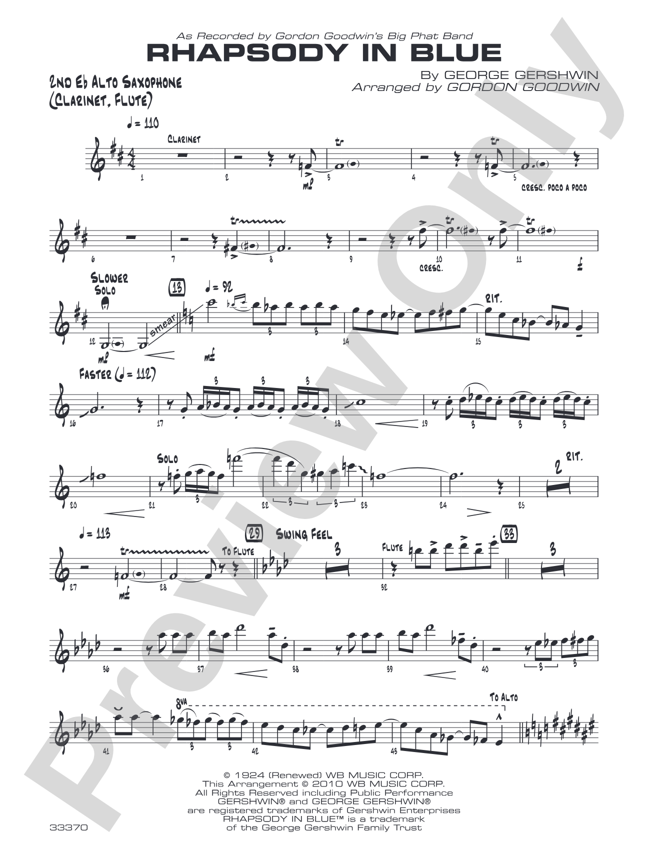 Rhapsody in Blue: 2nd E-flat Alto Saxophone