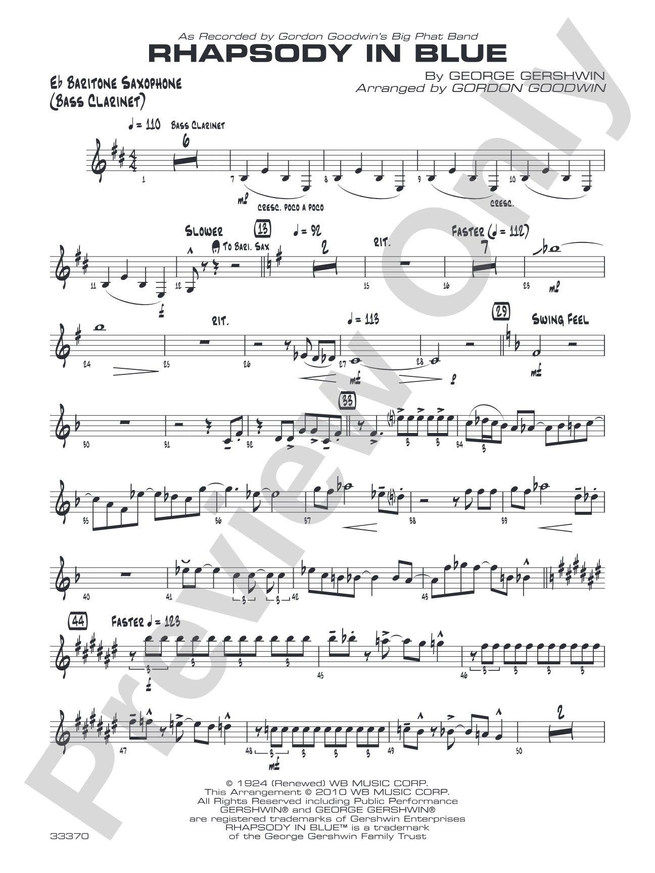 Rhapsody in Blue: E-flat Baritone Saxophone
