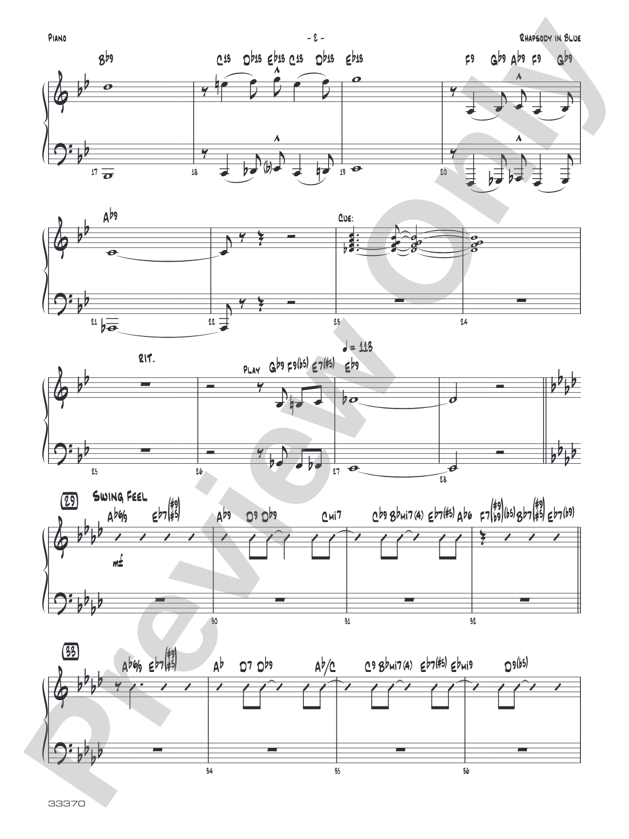 Rhapsody in Blue: Piano Accompaniment