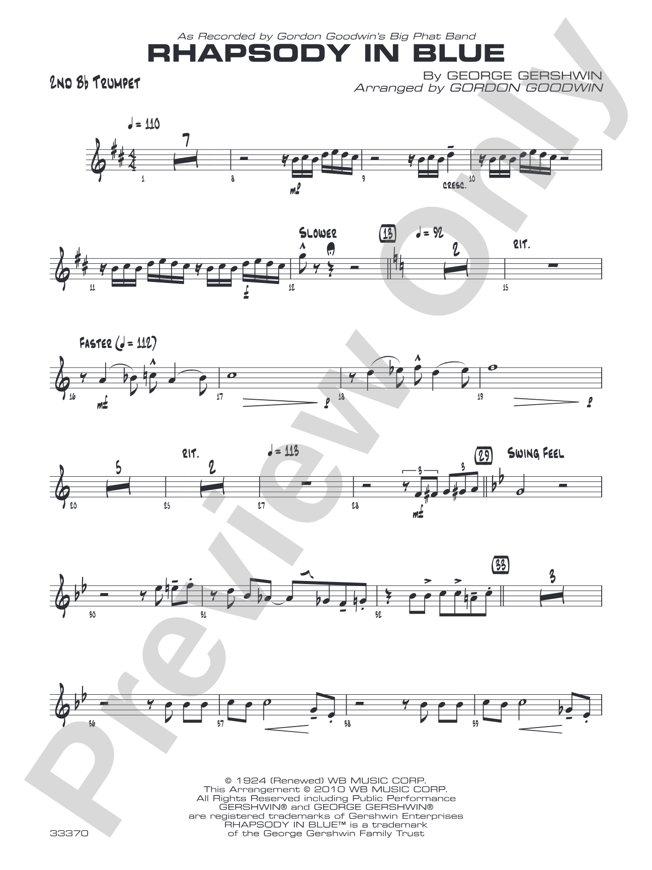 Rhapsody in Blue: 2nd B-flat Trumpet