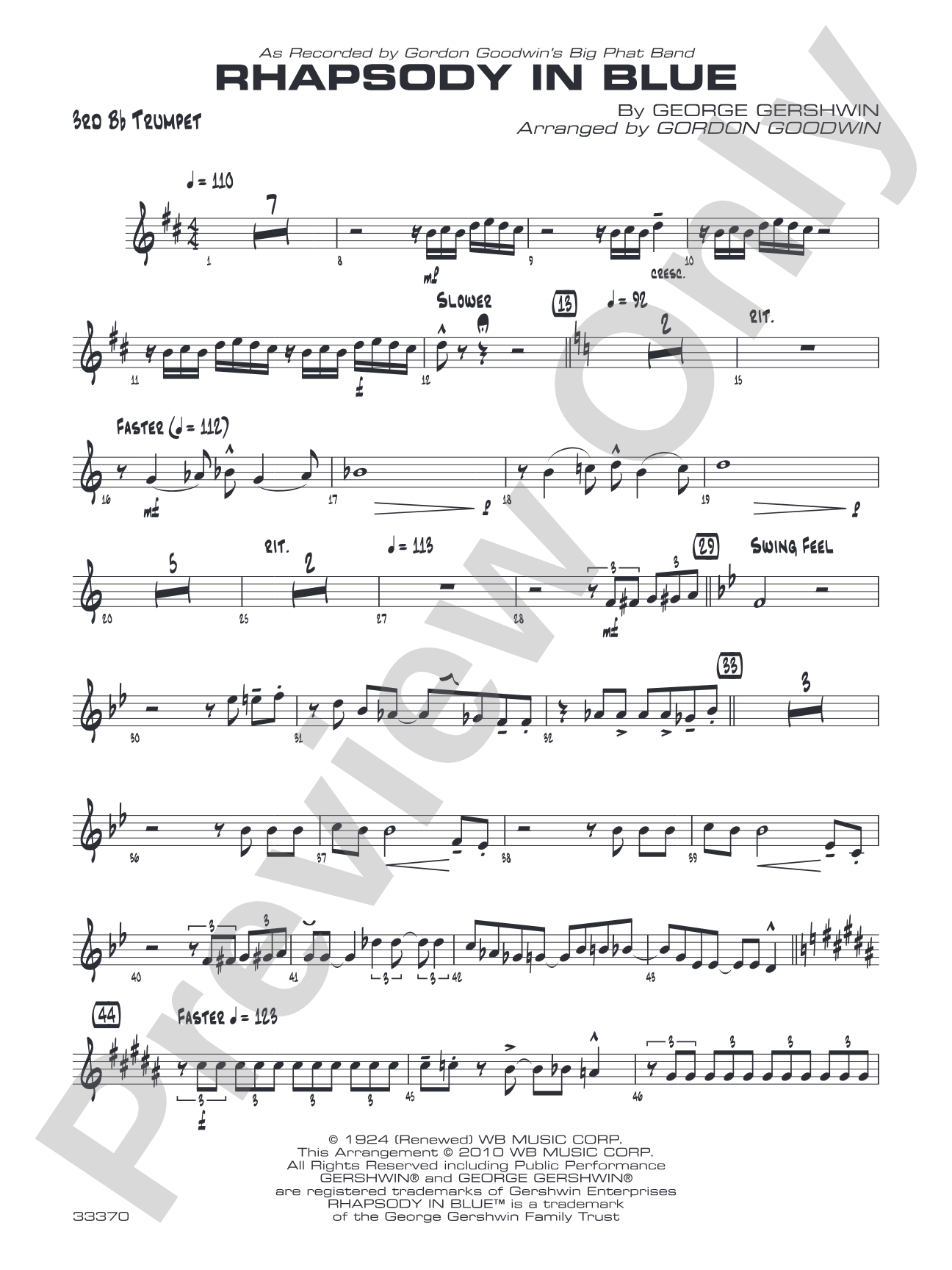 Rhapsody in Blue: 3rd B-flat Trumpet