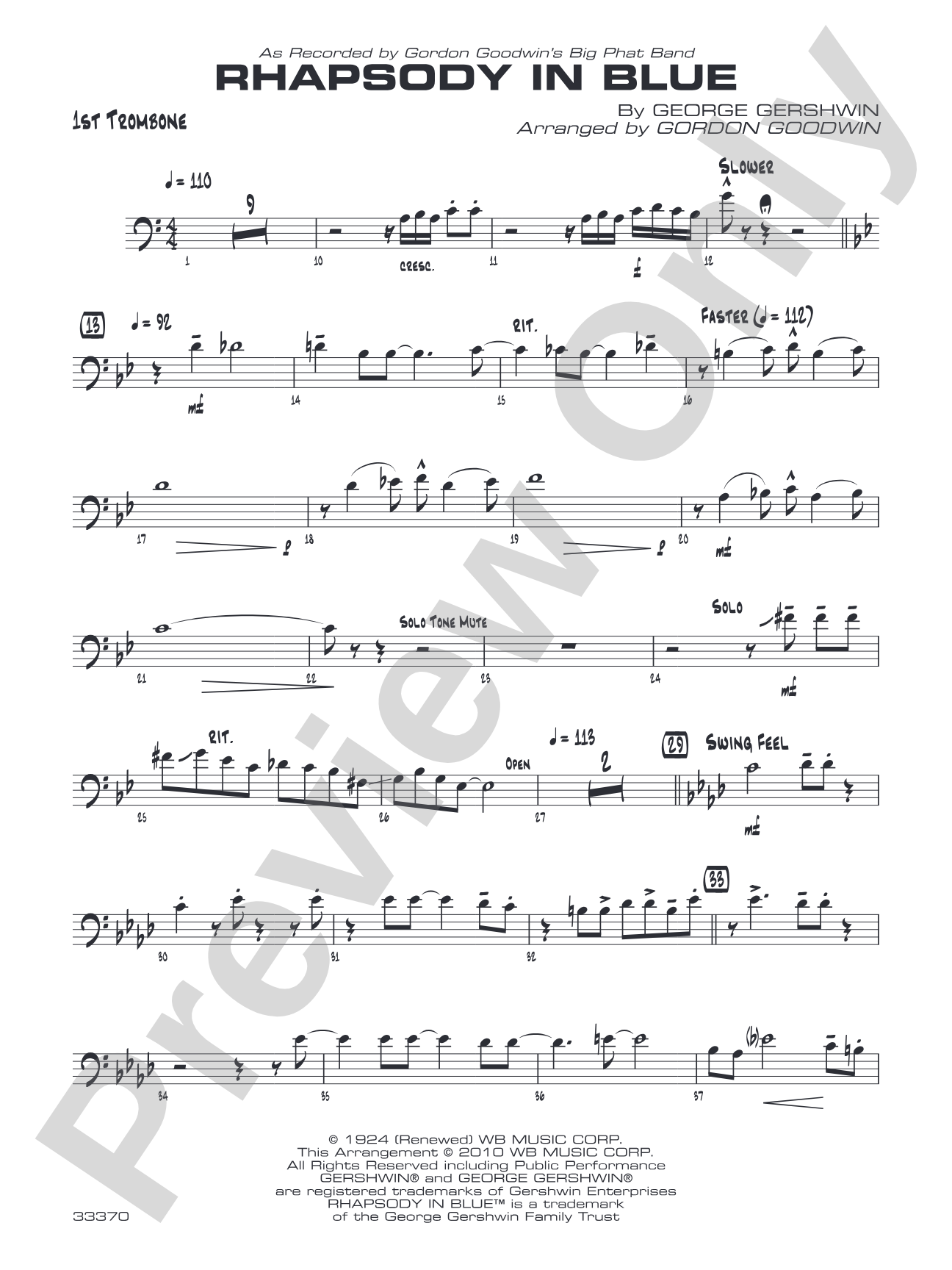 Rhapsody in Blue: 1st Trombone