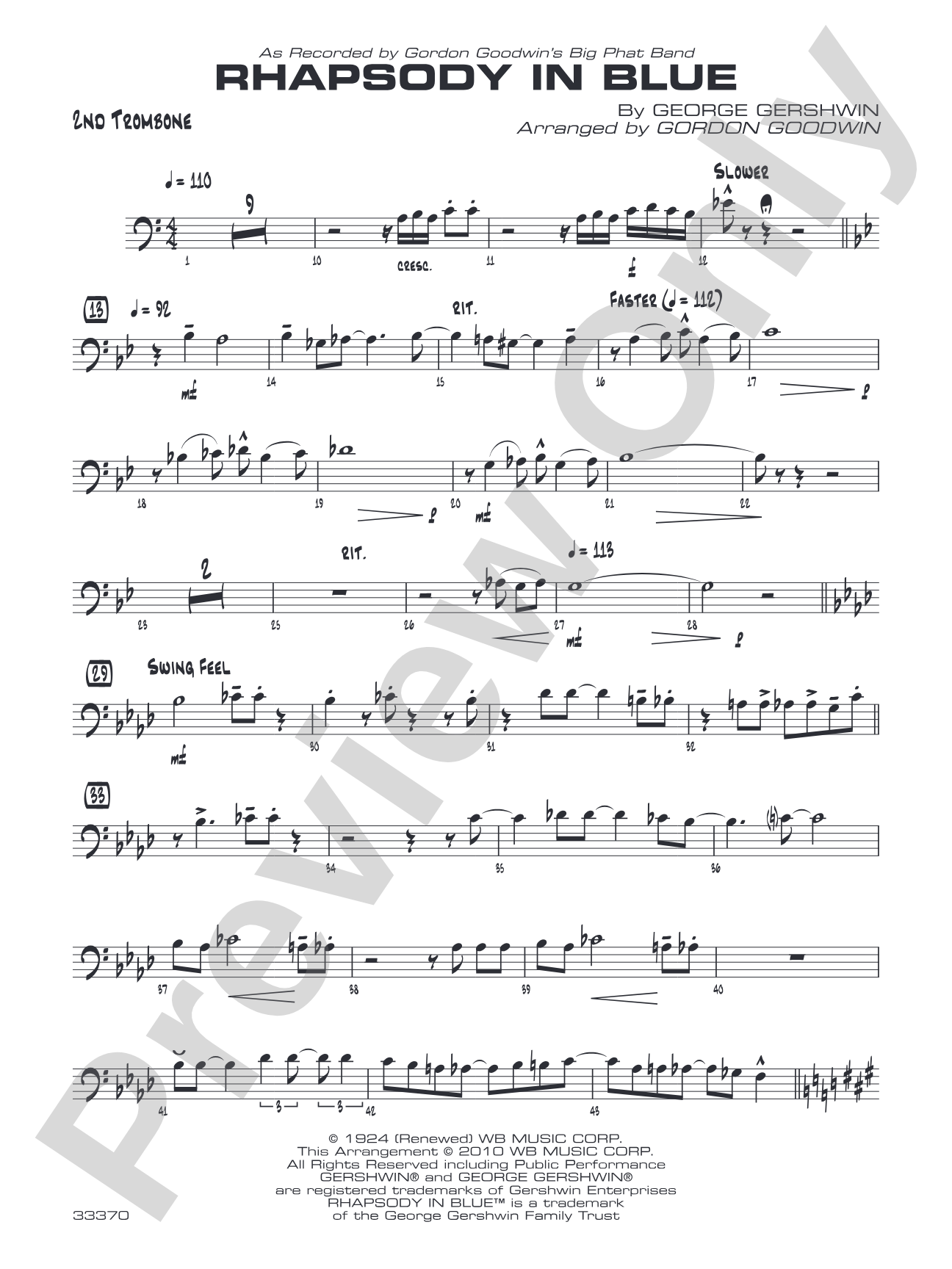 Rhapsody in Blue: 2nd Trombone