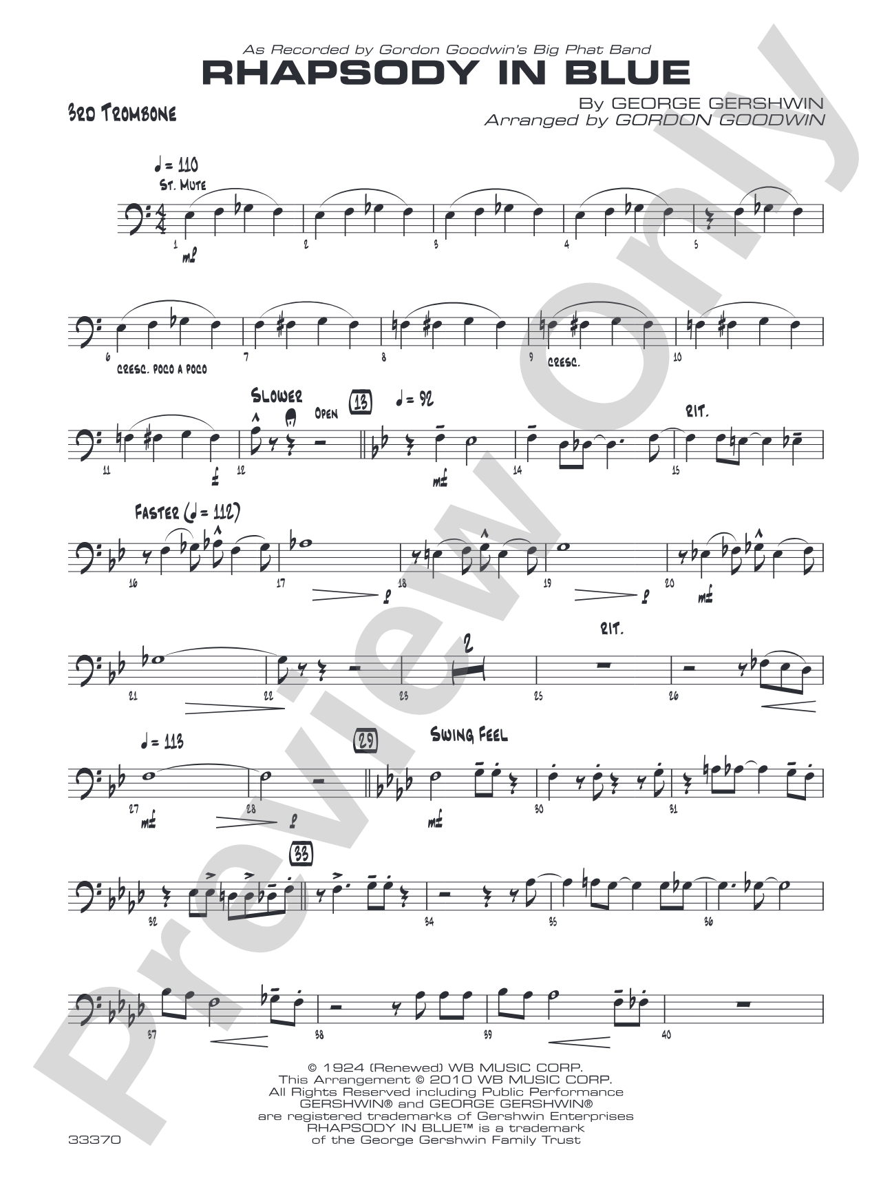 Rhapsody in Blue: 3rd Trombone