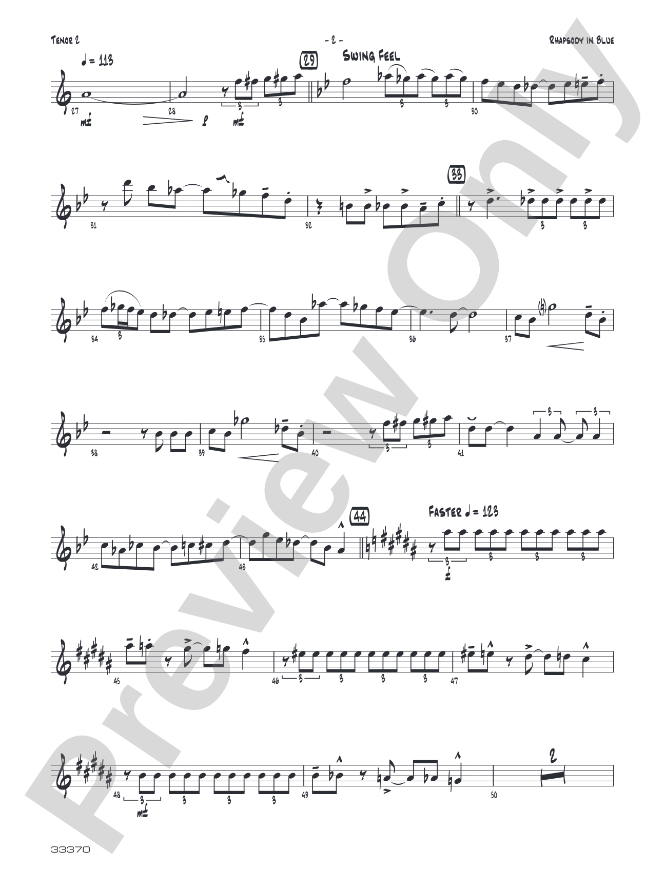 Rhapsody in Blue: 2nd B-flat Tenor Saxophone