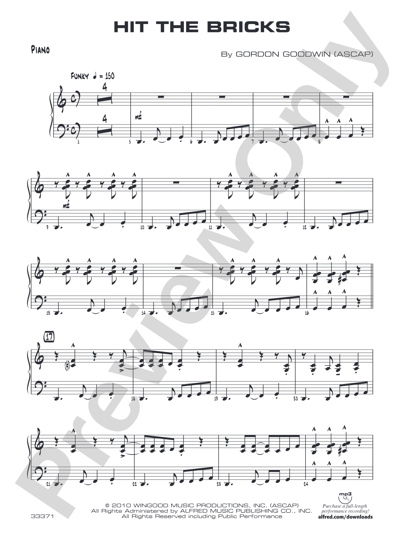 Hit the Bricks: Piano Accompaniment