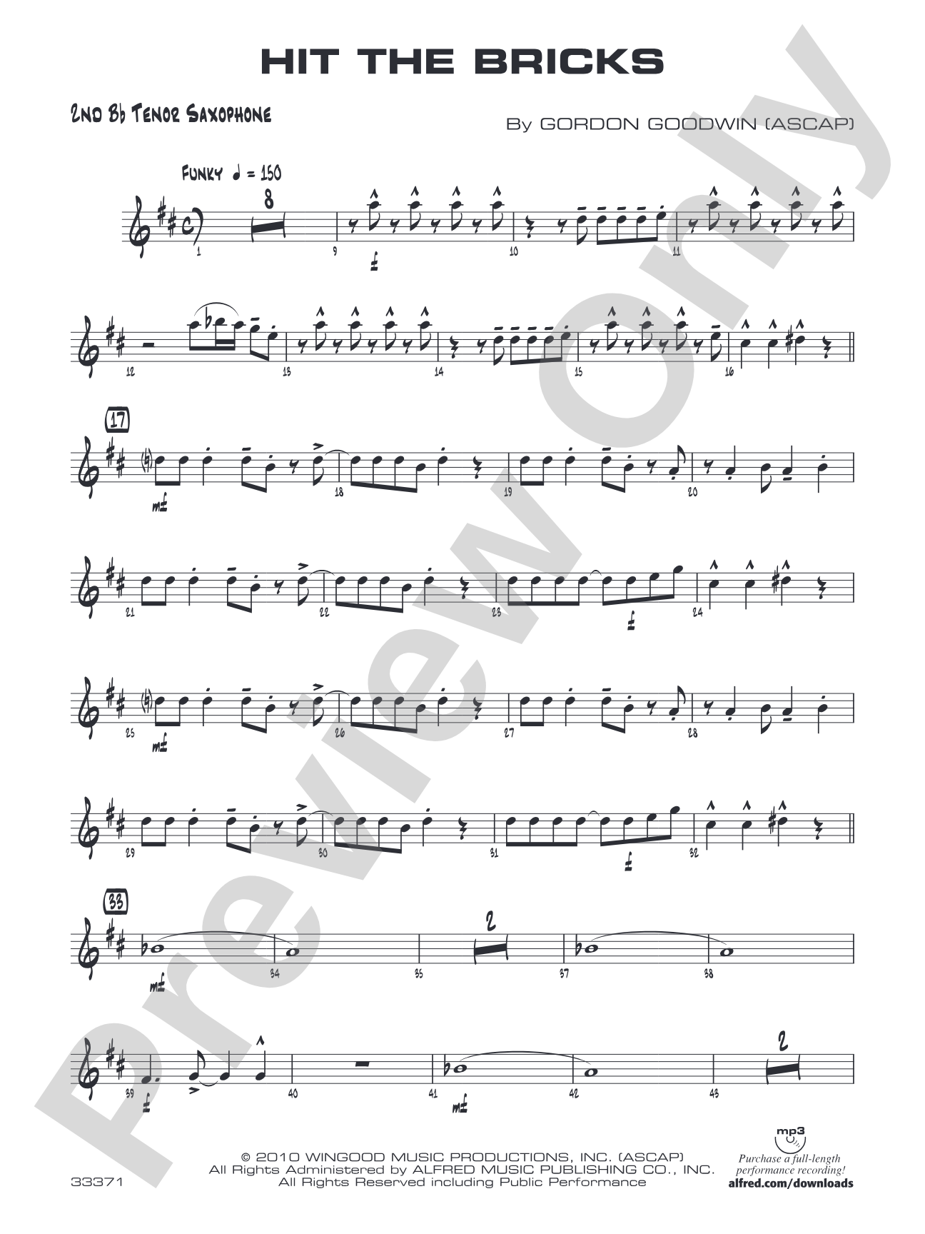 Hit the Bricks: 2nd B-flat Tenor Saxophone