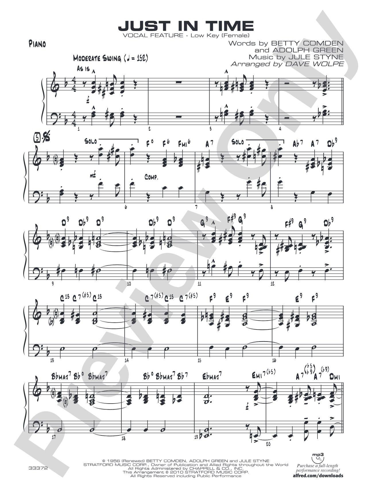 Just in Time: Piano Accompaniment