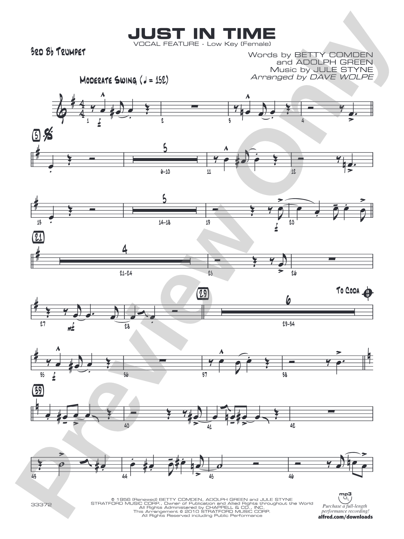 Just in Time: 3rd B-flat Trumpet