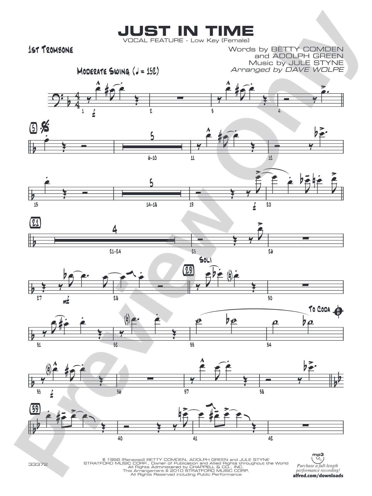 Just in Time: 1st Trombone