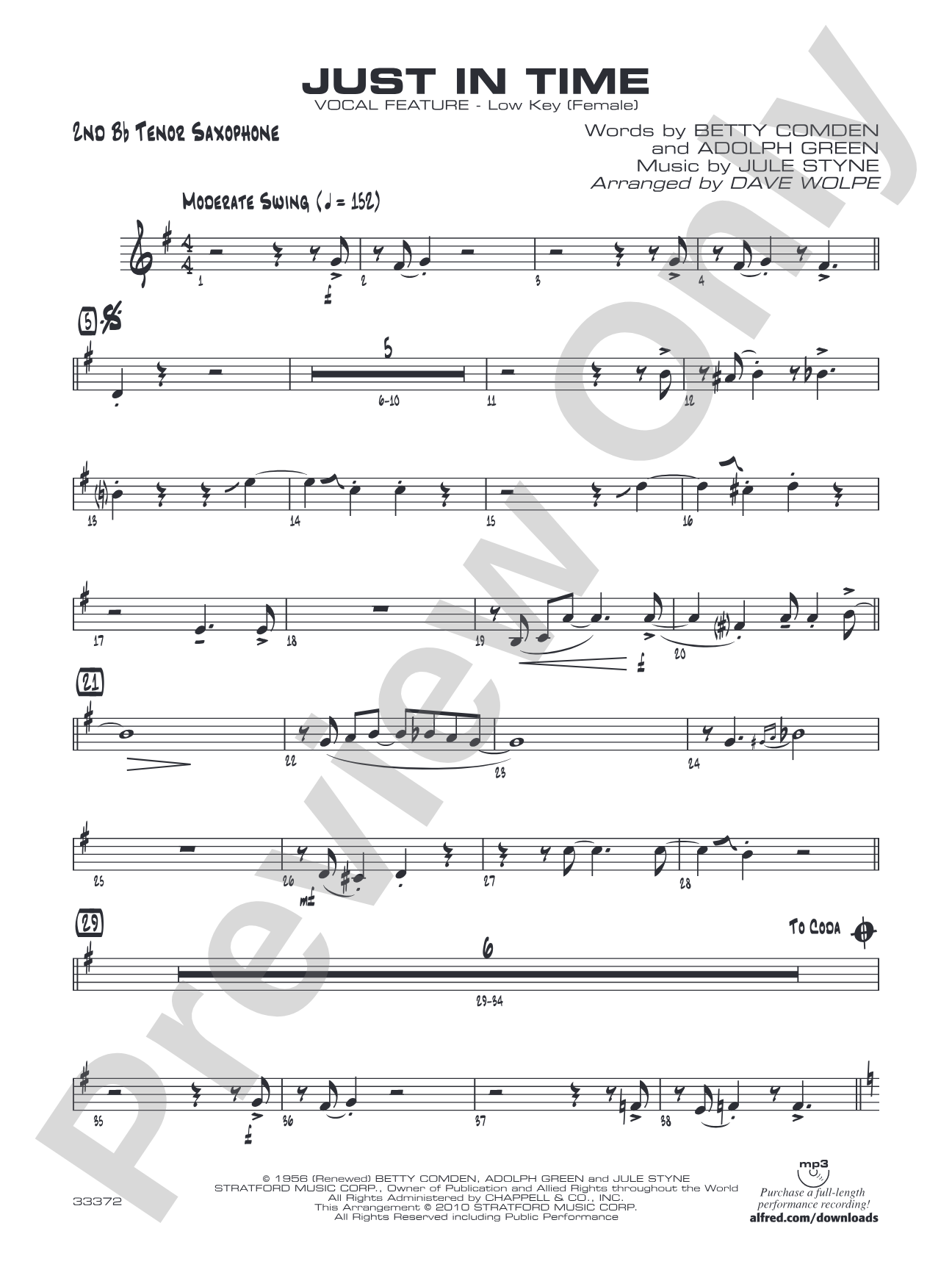 Just in Time: 2nd B-flat Tenor Saxophone