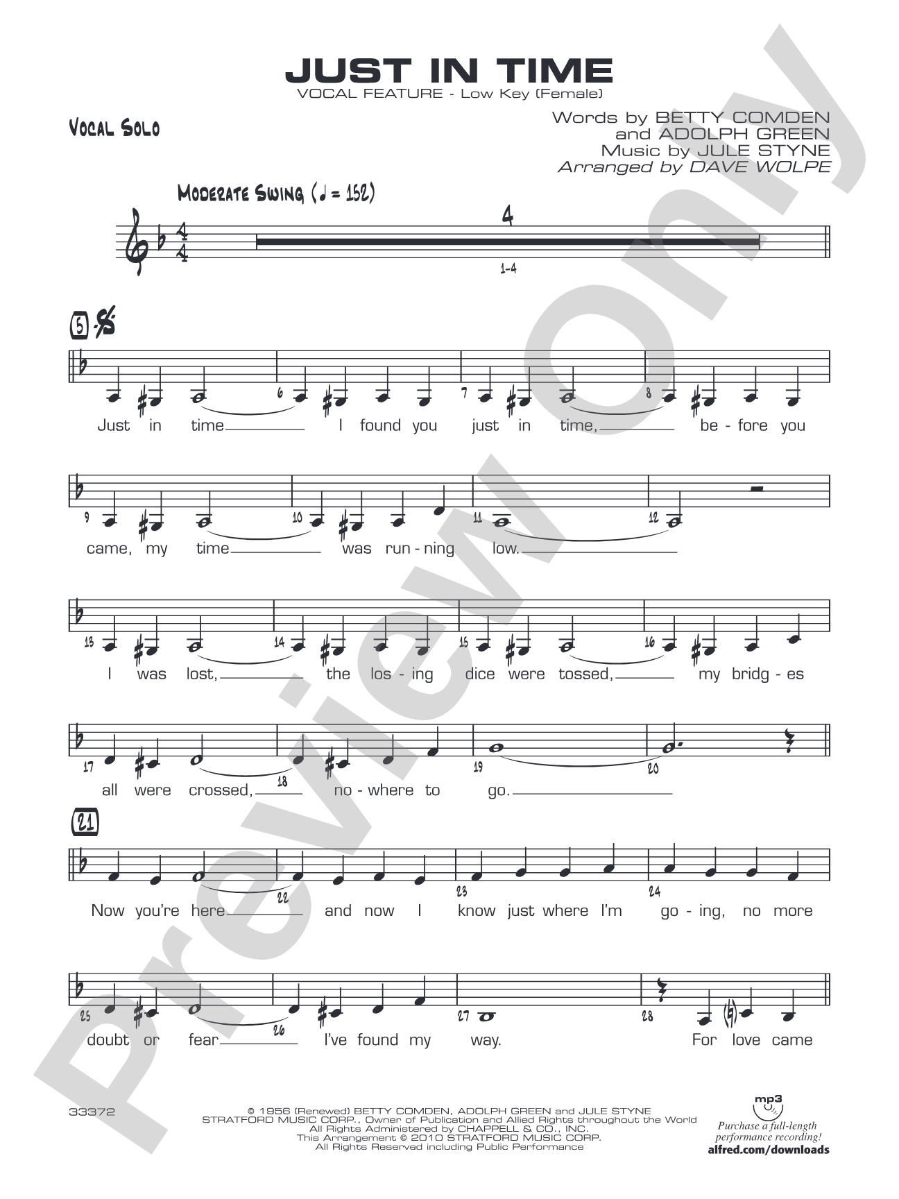 Just in Time: Vocal Solo