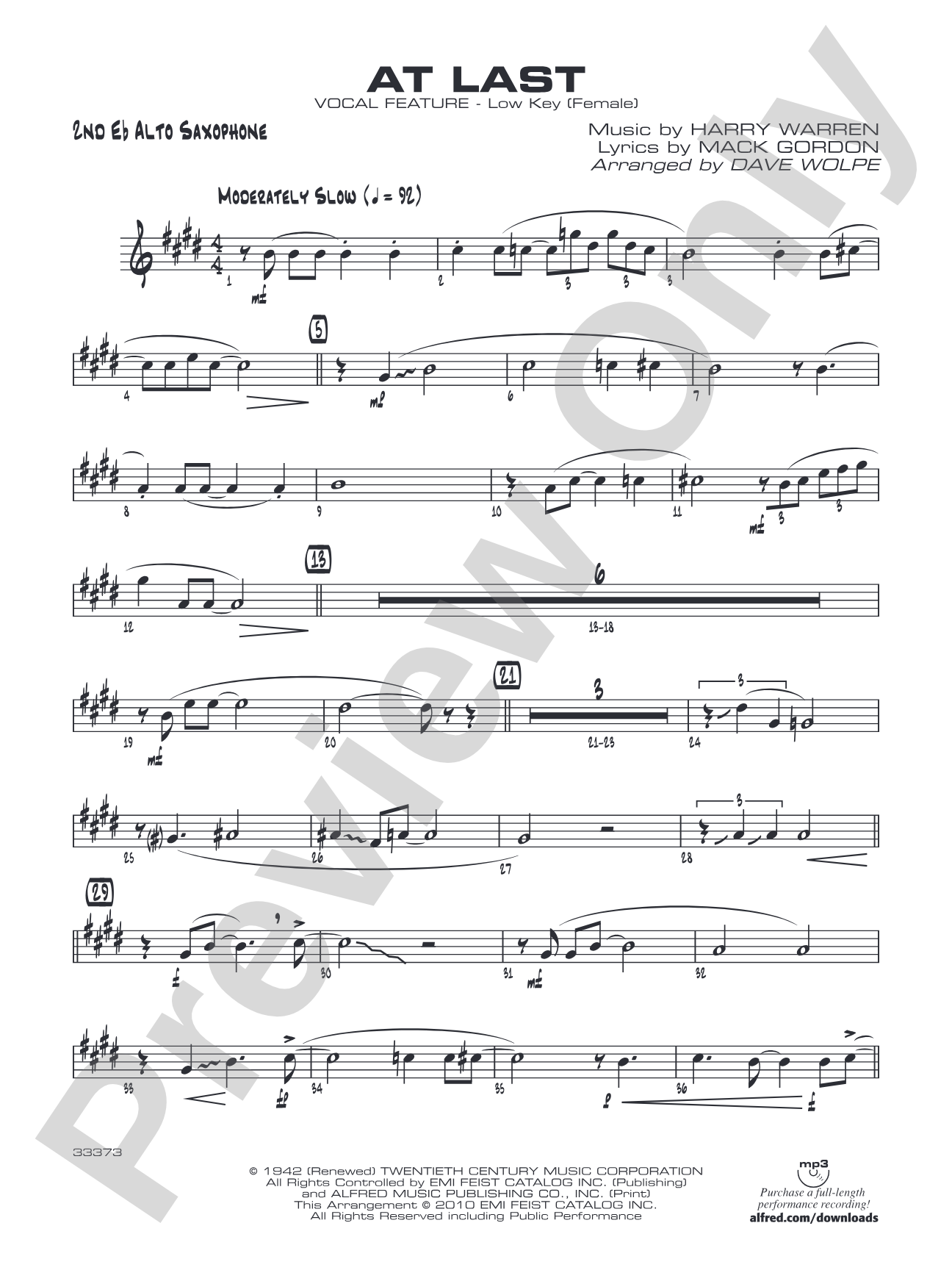 At Last: 2nd E-flat Alto Saxophone