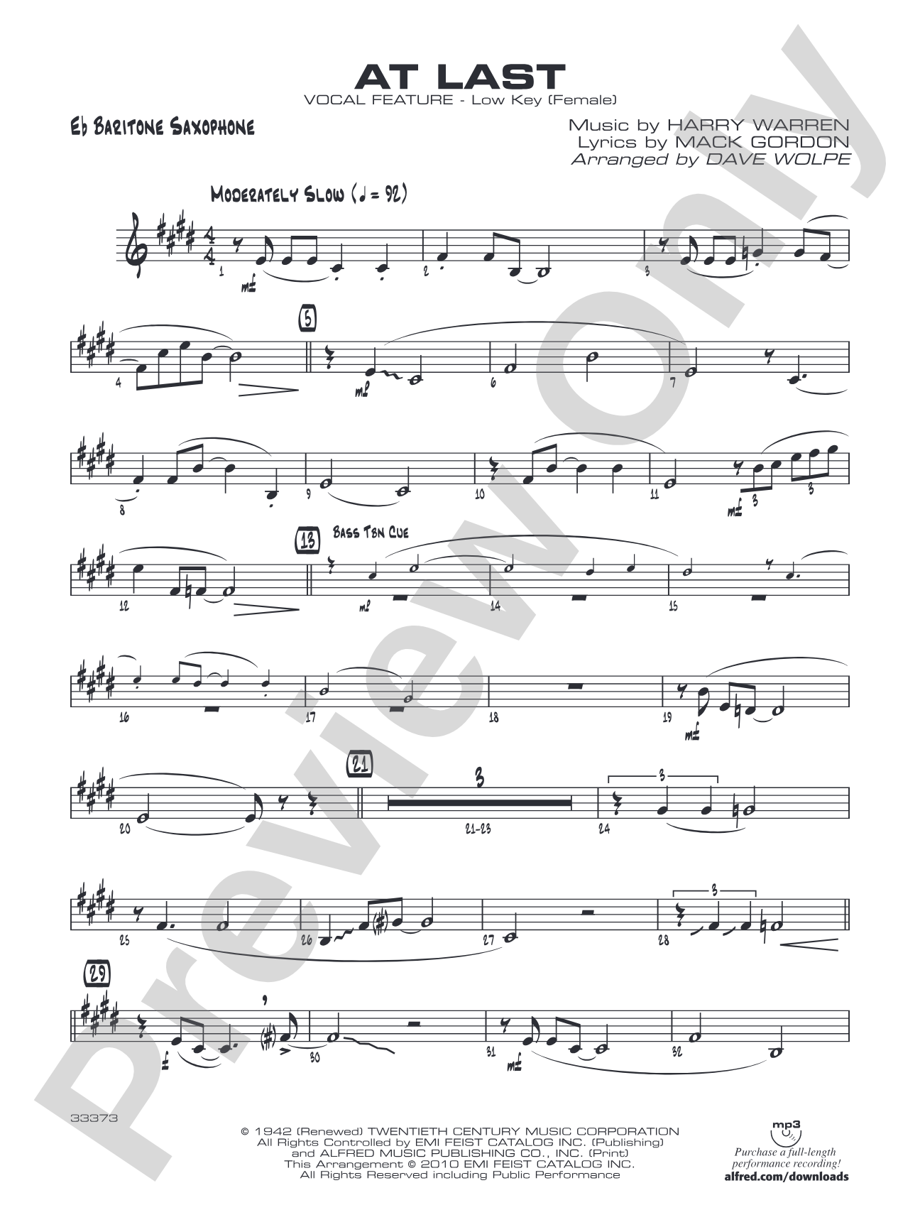 At Last: E-flat Baritone Saxophone