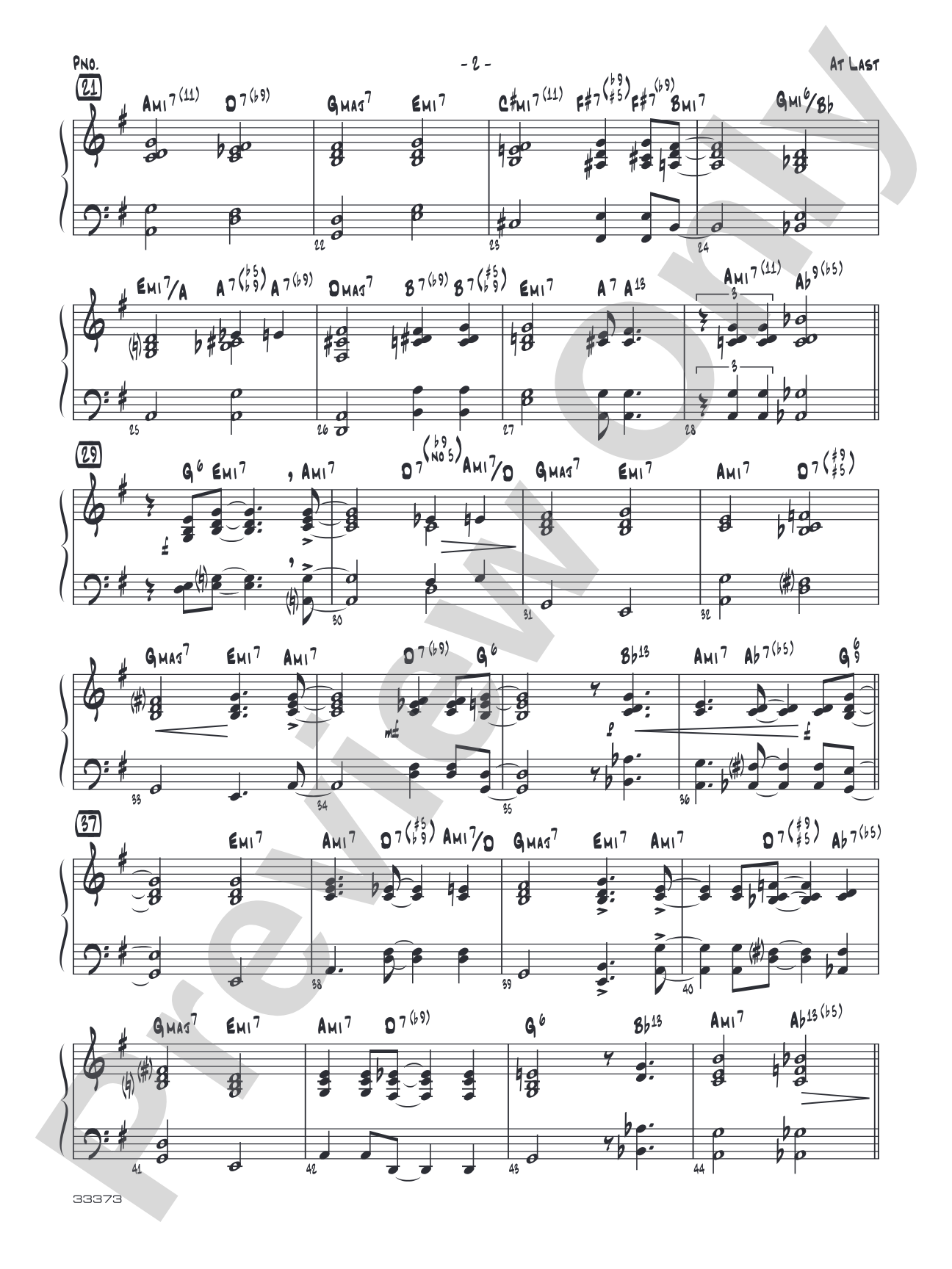 At Last: Piano Accompaniment