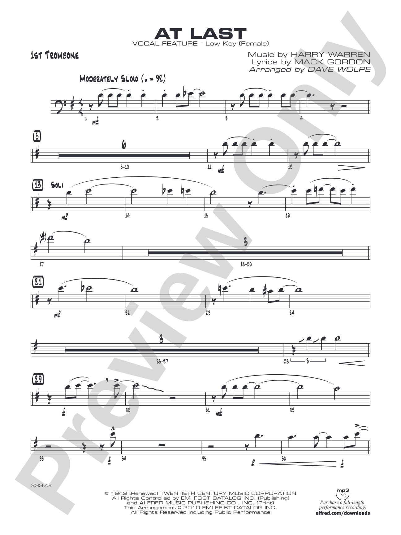 At Last: 1st Trombone
