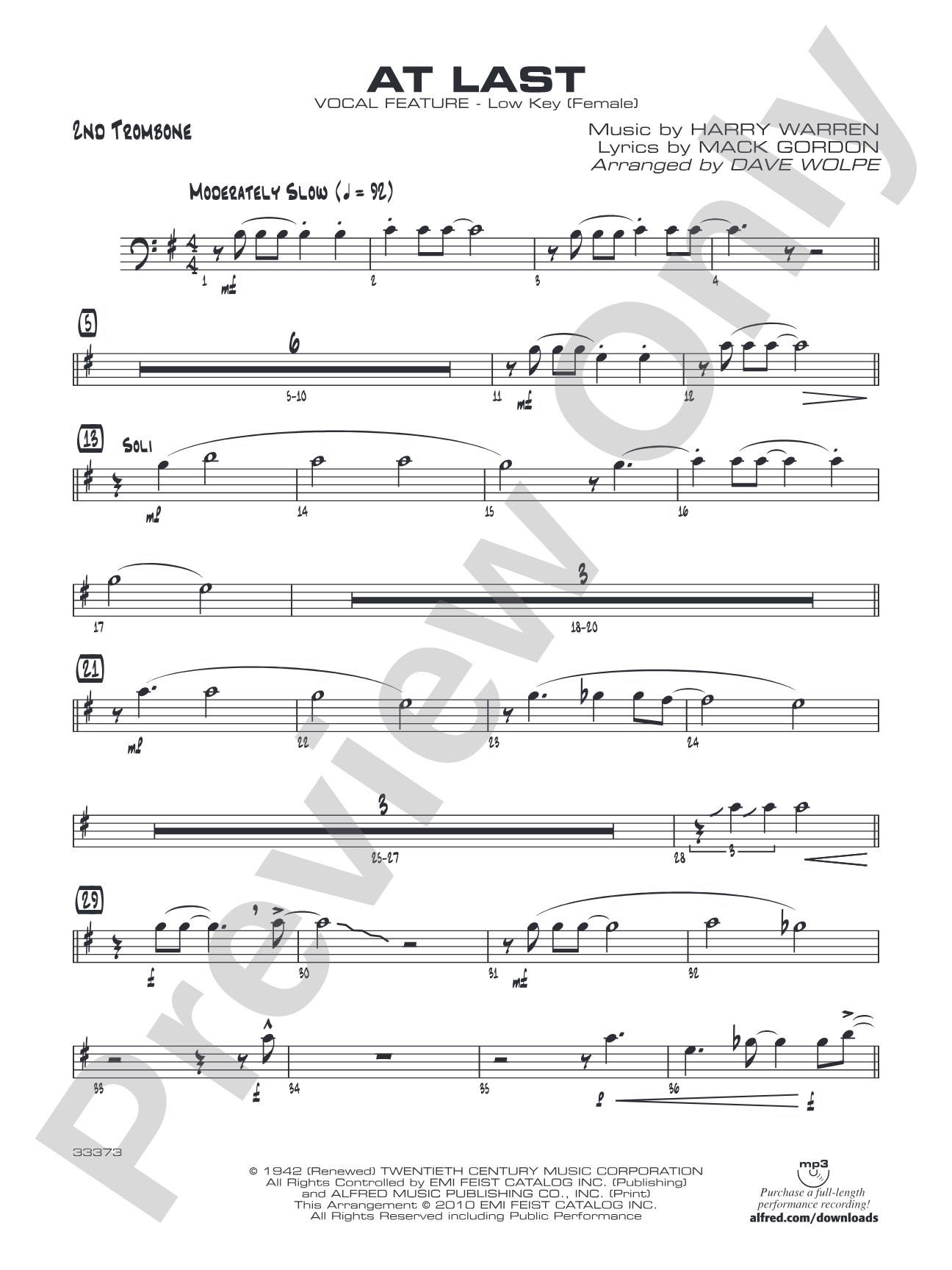 At Last: 2nd Trombone