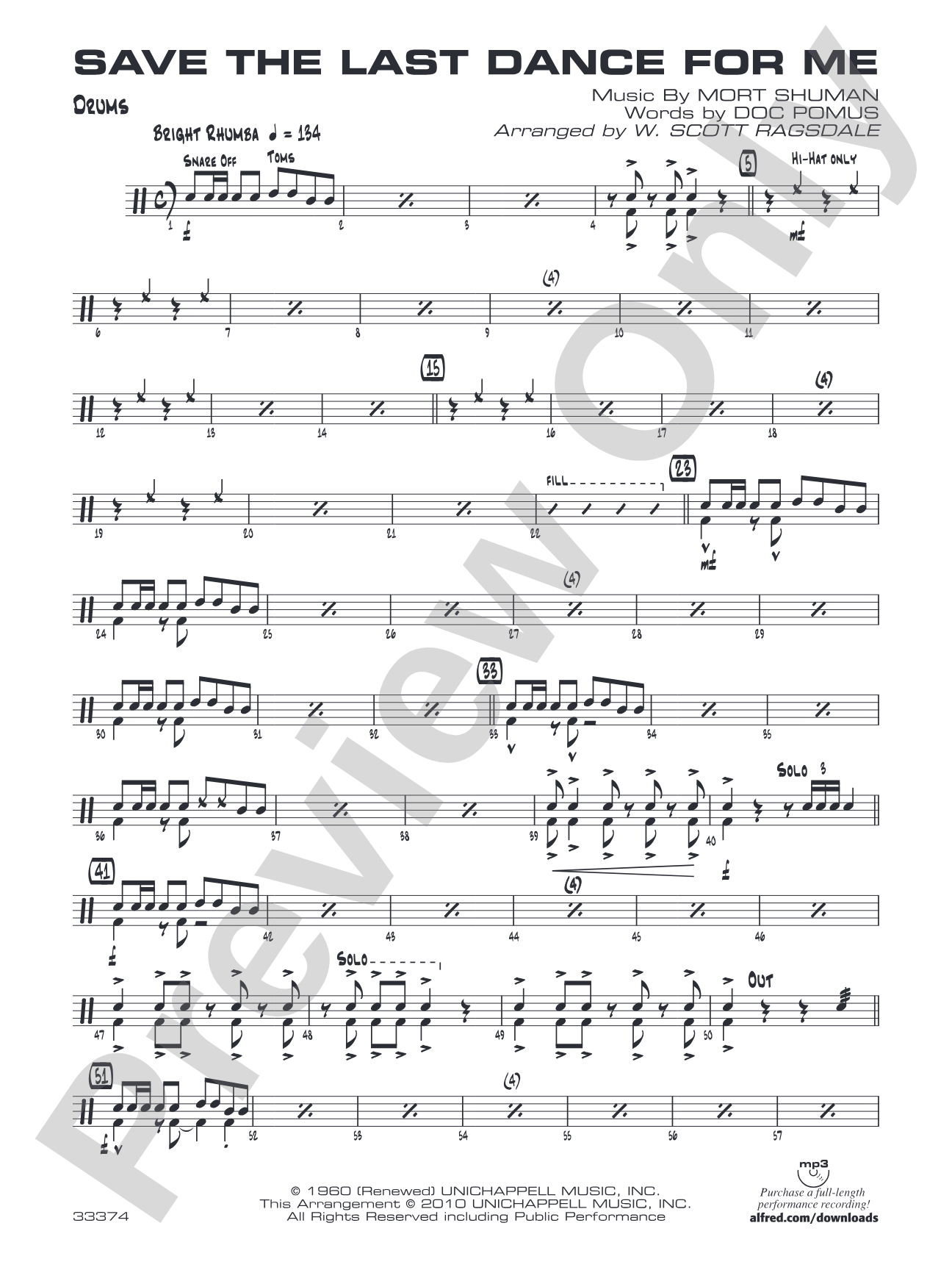 Save the Last Dance for Me: Drums