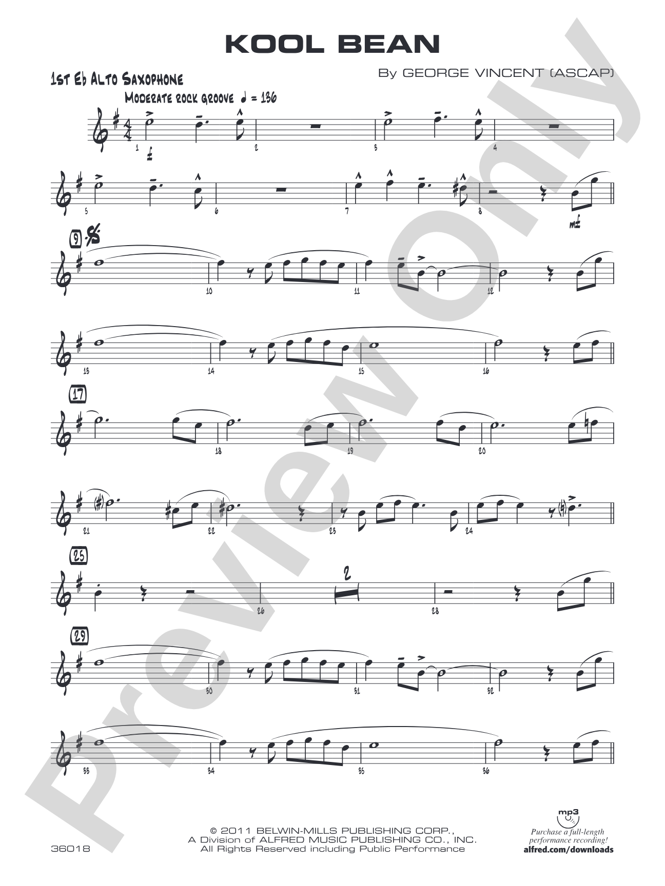 Kool Bean: E-flat Alto Saxophone