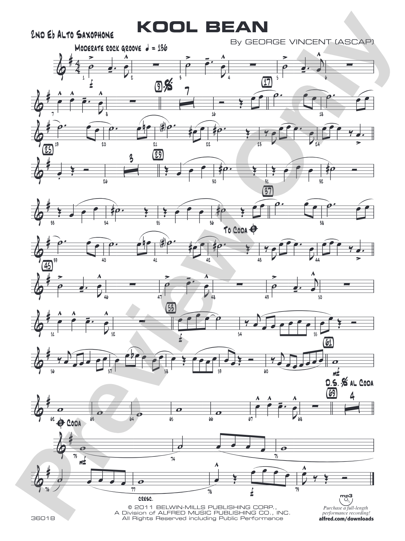 Kool Bean: 2nd E-flat Alto Saxophone