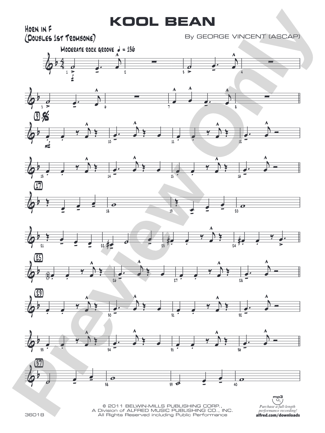 Kool Bean: 1st F Horn