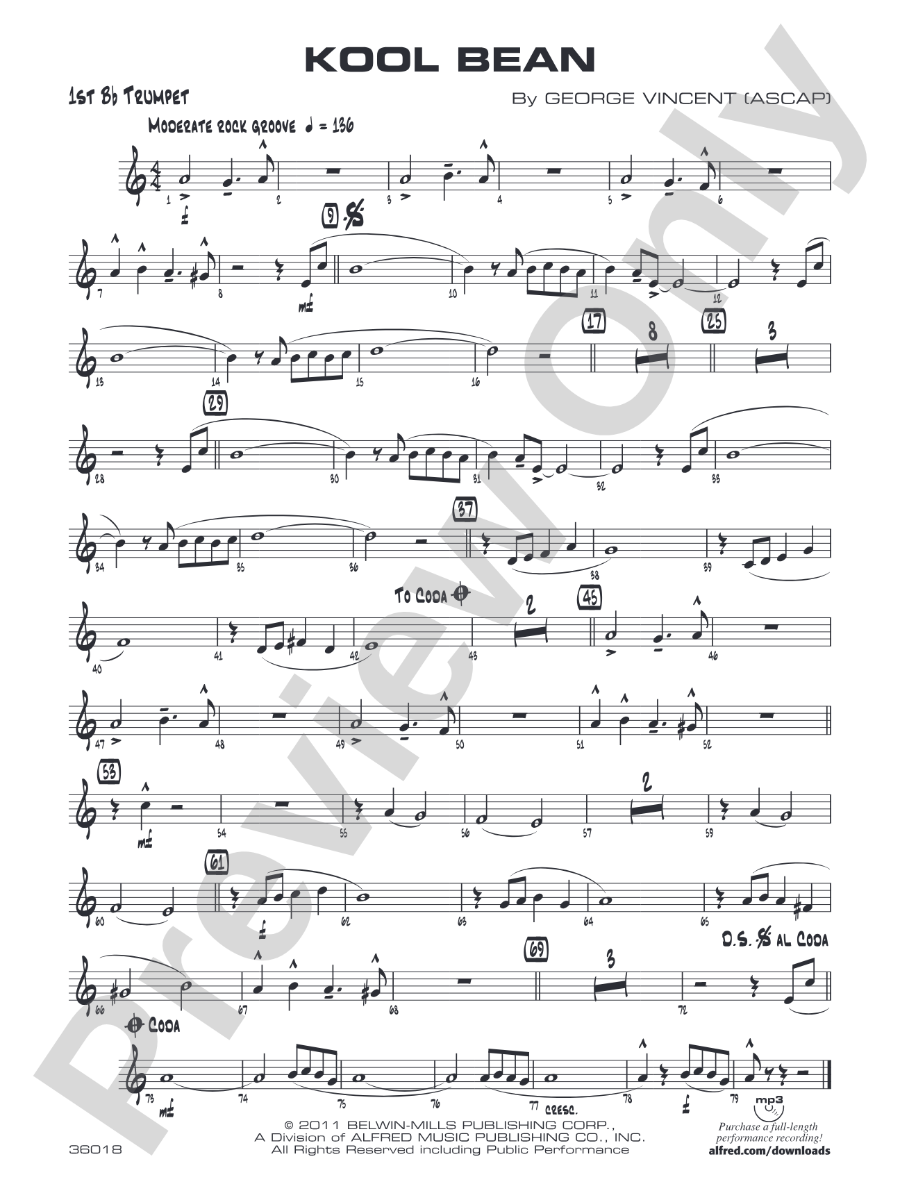 Kool Bean: 1st B-flat Trumpet