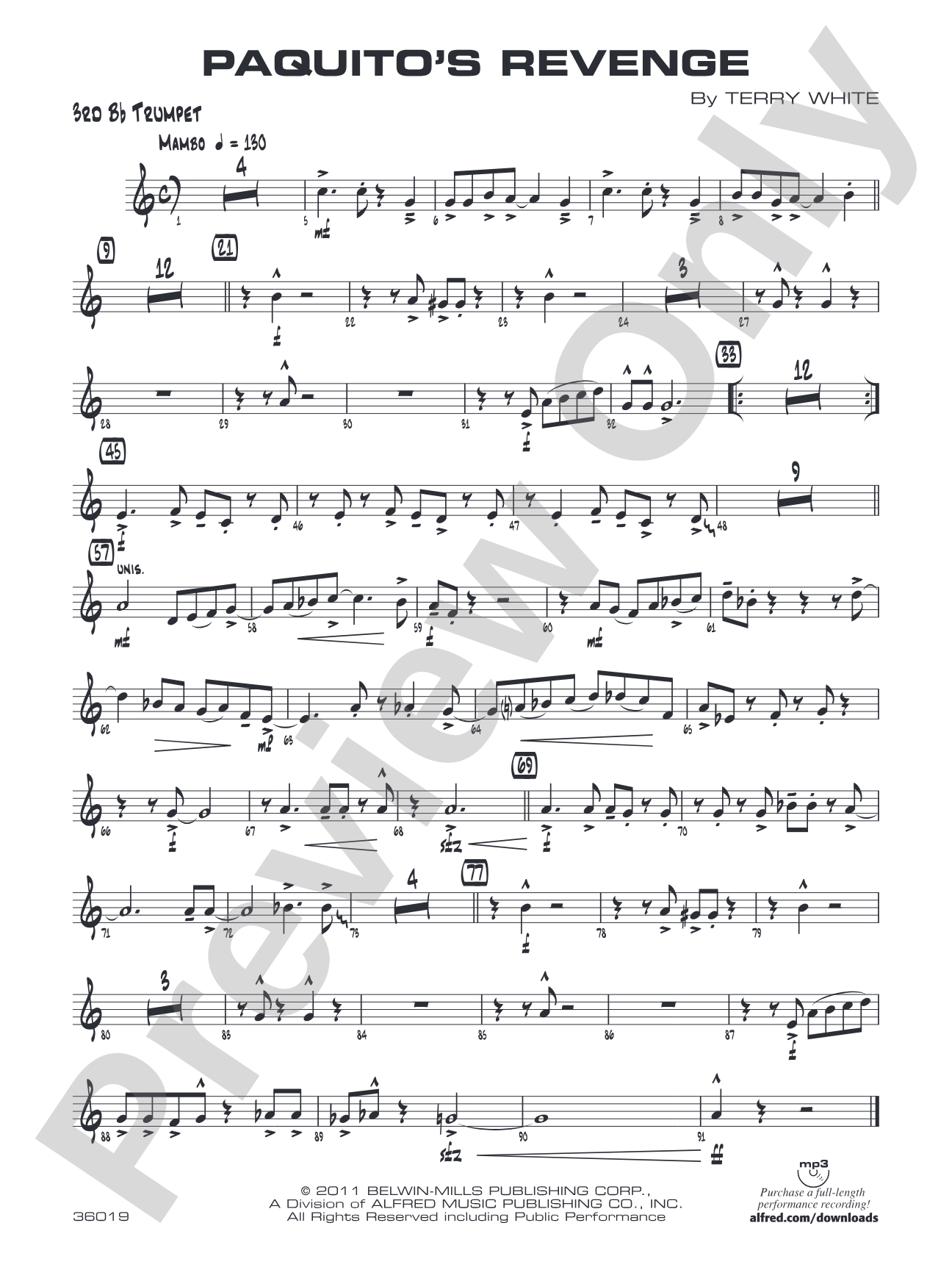 Paquito's Revenge: 3rd B-flat Trumpet