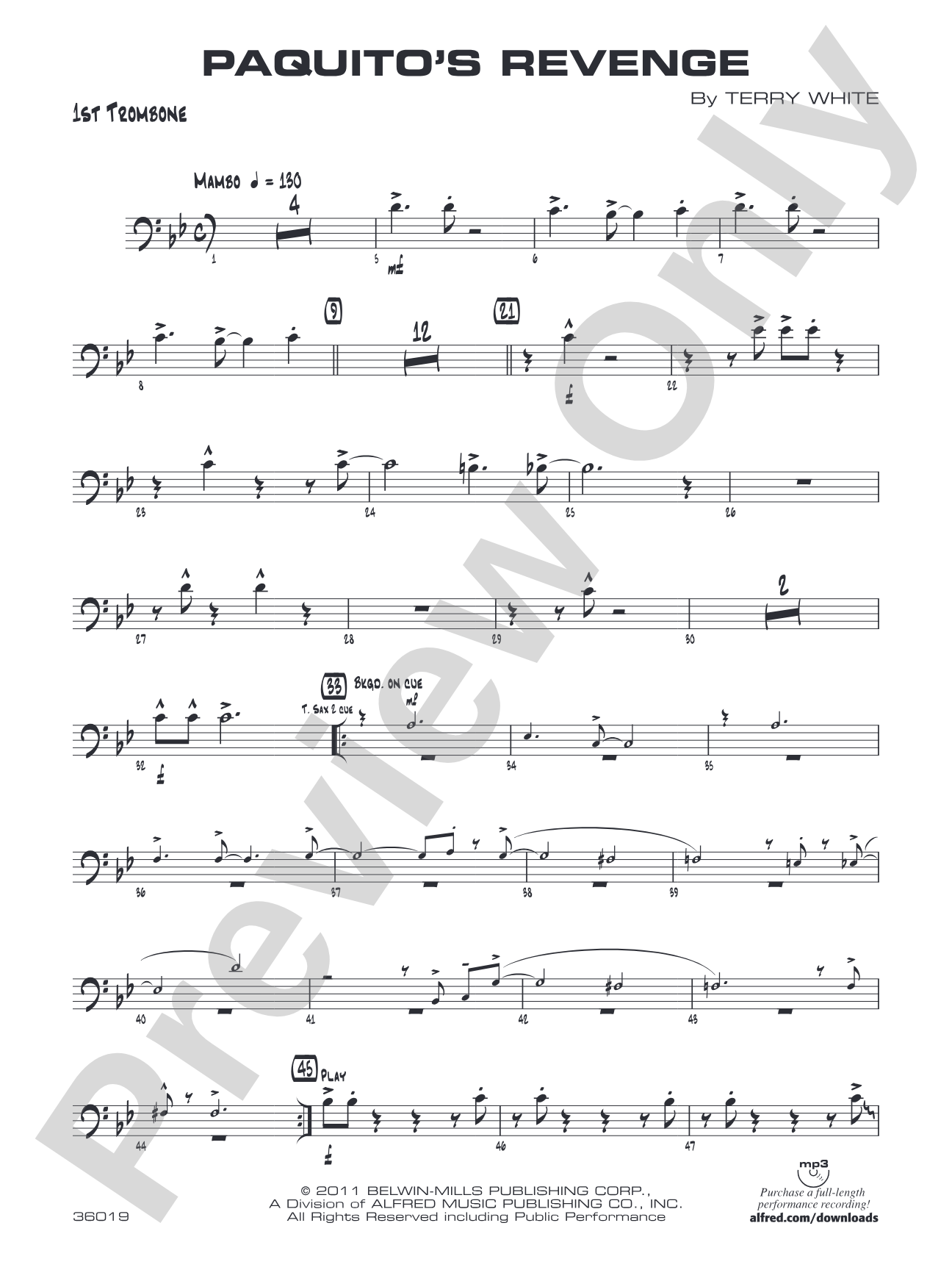 Paquito's Revenge: 1st Trombone