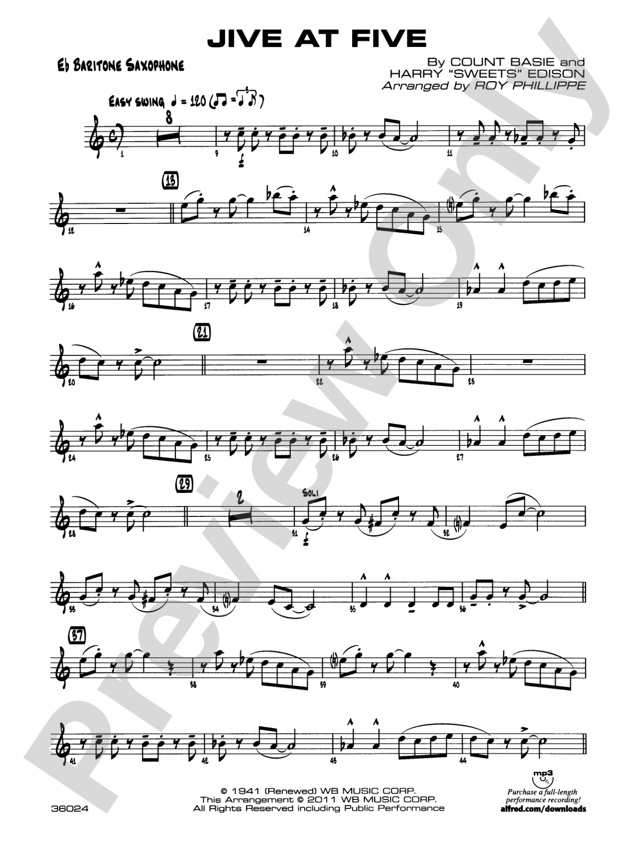Jive at Five: E-flat Baritone Saxophone